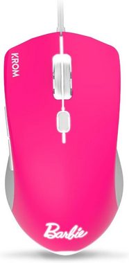 KROM Mausunterlage Barbie Edition KANDY -Deutsch layout Tastatur- und Maus-Set, Mit LED-Membrantastatur Maus optischem Sensor 6400 DPI Mause-Matte