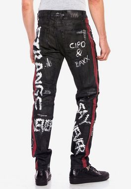 Cipo & Baxx Straight-Jeans mit coolen Schriftzügen