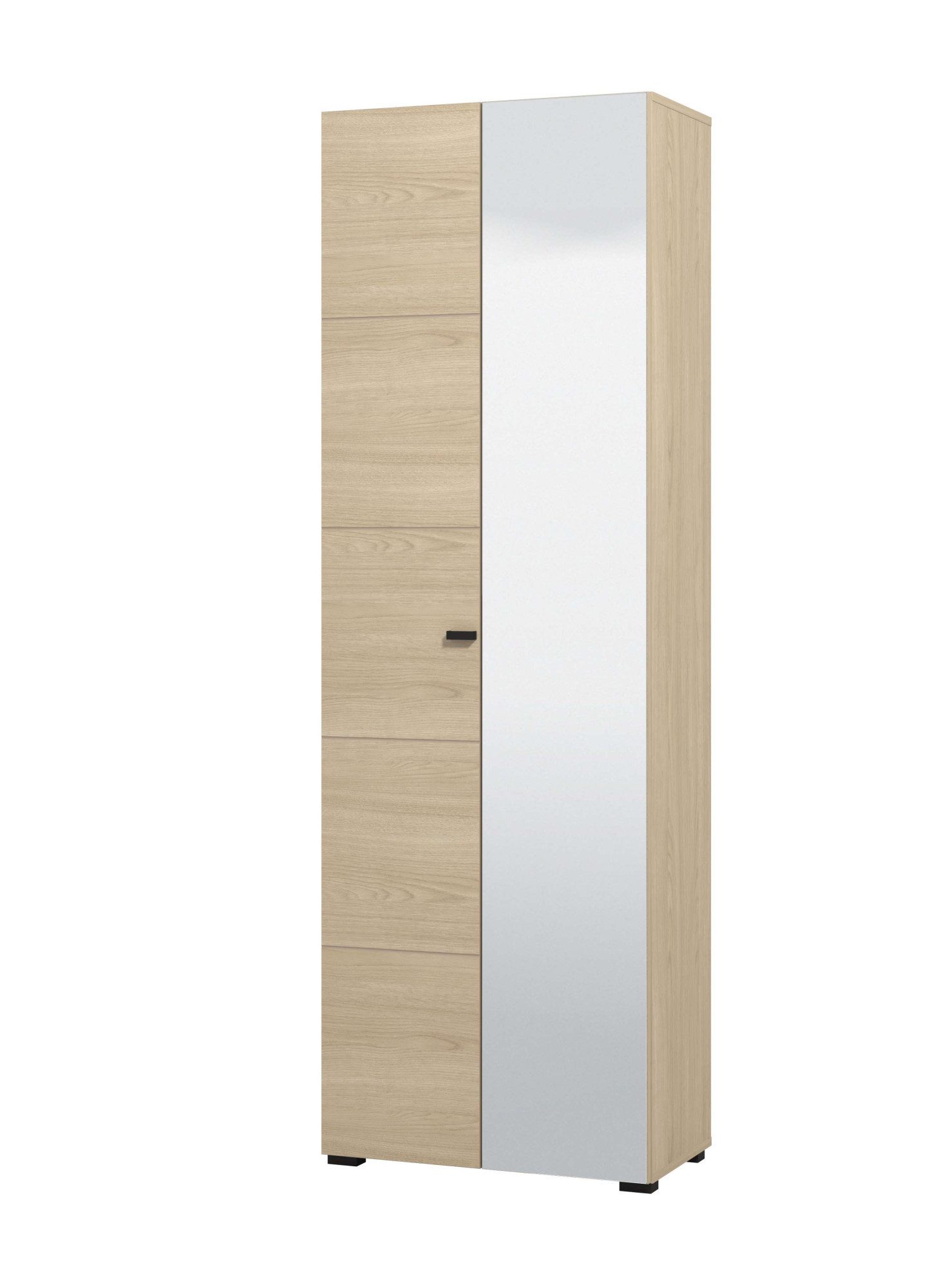 Home affaire Garderobenschrank Rathlin, Stauraumschrank, Flurschrank, ausziehbare Kleiderstange Spiegeltür, Gesamtbreite 64 cm, drei Regale – Bild 3 von 5