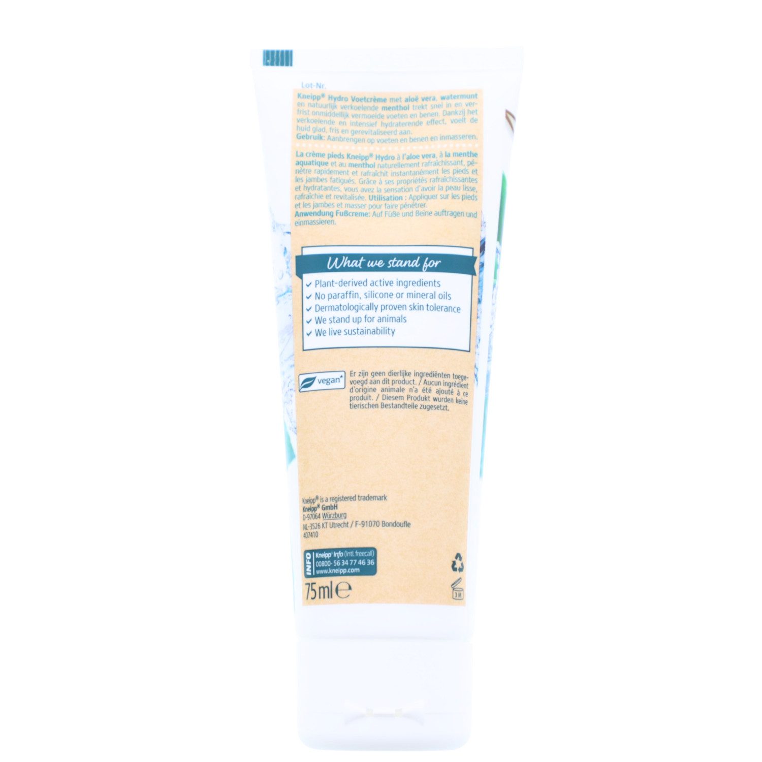 Kneipp Fußcreme Kneipp Hydro Fusscreme 75ml Aloe Vera & Wasserminze für trockene Füsse