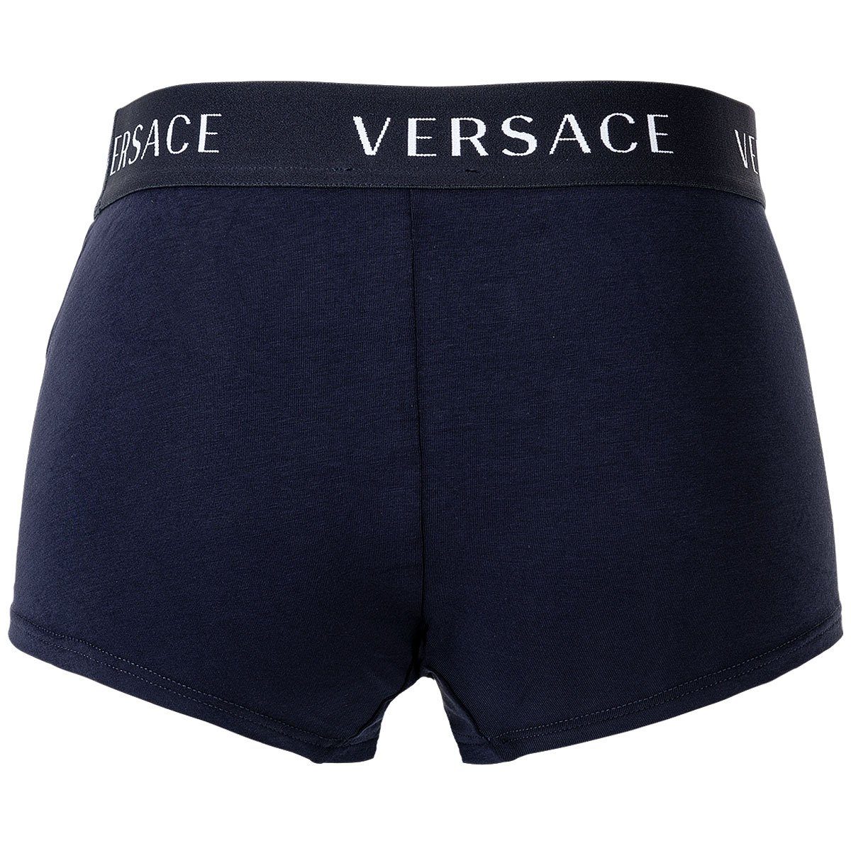 Versace Boxer Weiß/Blau - Herren Boxer Trunk Shorts, 2er Pack