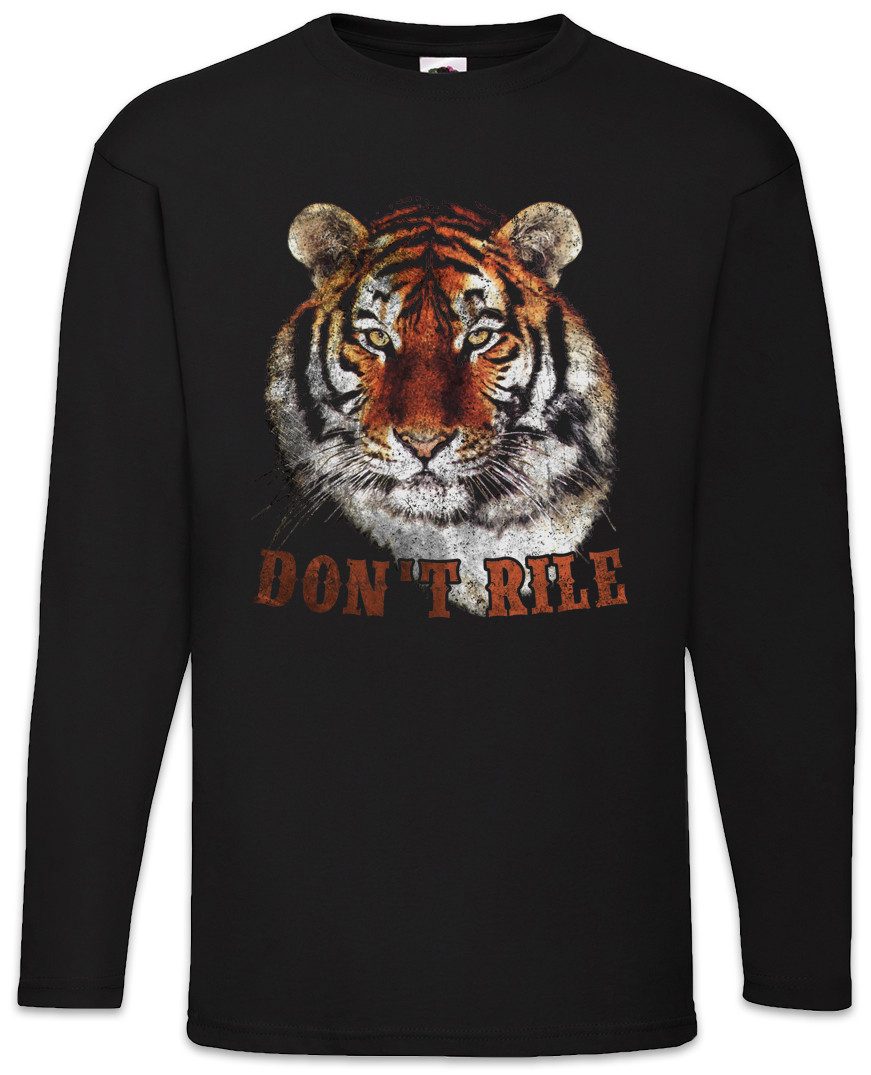 Urban Backwoods Langarmshirt Don't Rile Langarm T-Shirt Tiger Kopf Head Whi günstig online kaufen