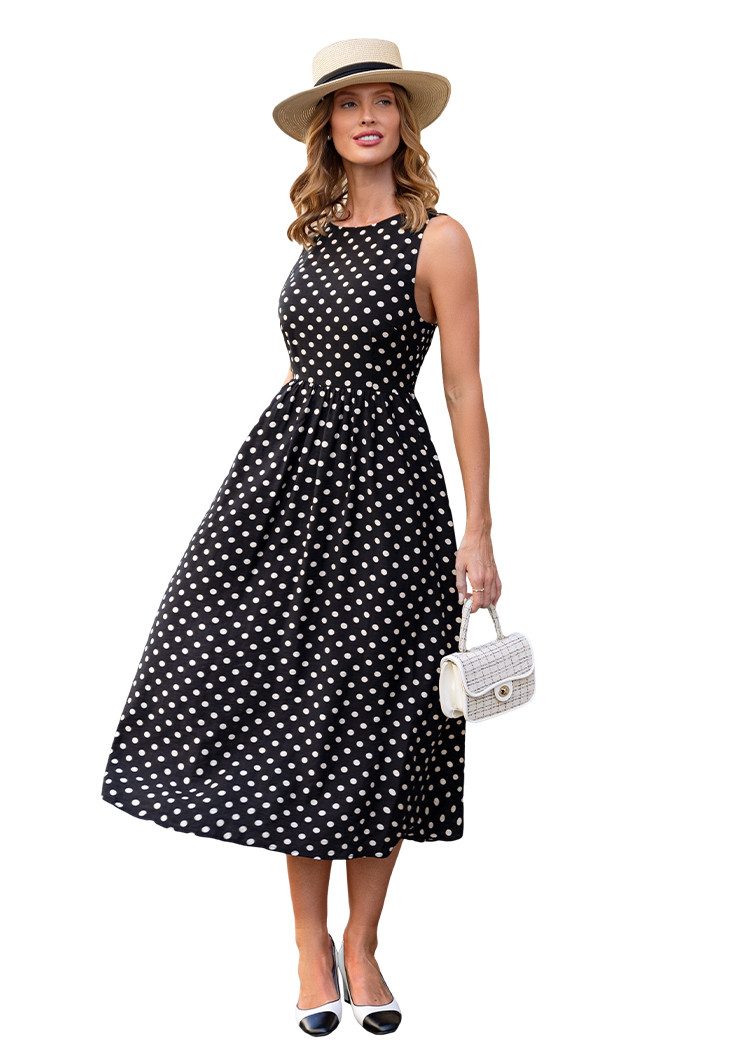 Cupshe Maxikleid Punktiertes ärmelloses Midikleid