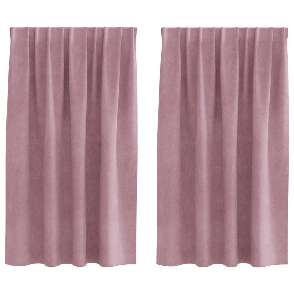 vidaXL Vorhang Verdunkelungsvorhänge 2 pcs Dunkelrosa 140 x 140 cm Samt (2 St), Samt