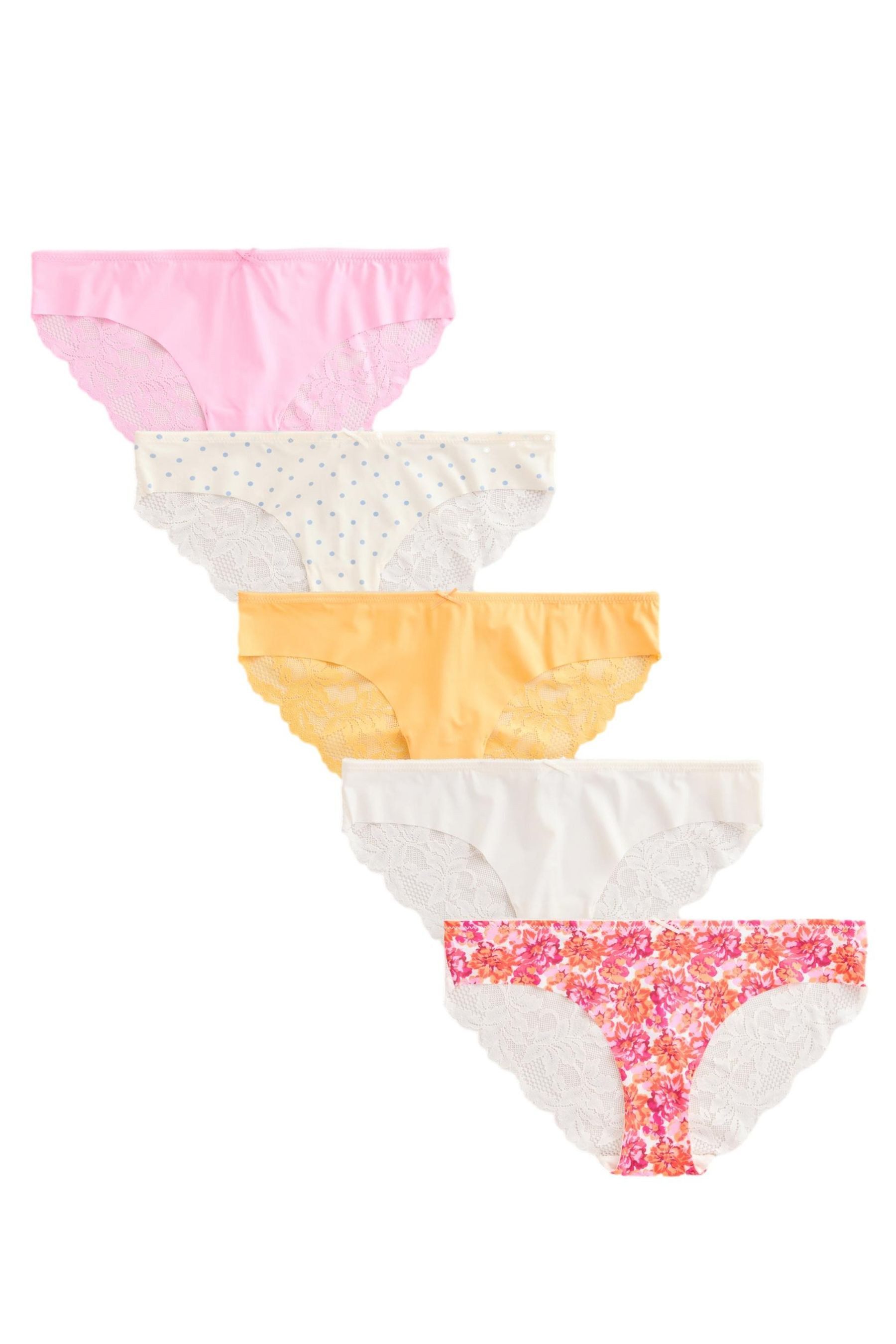 Brasilslip Nahtlose Slips mit Spitze im 5er-Pack, Brazilian