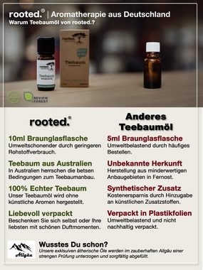 rooted. Körperöl rooted.®, 10ml ätherisches Teebaumöl, Melaleuca alternifolia