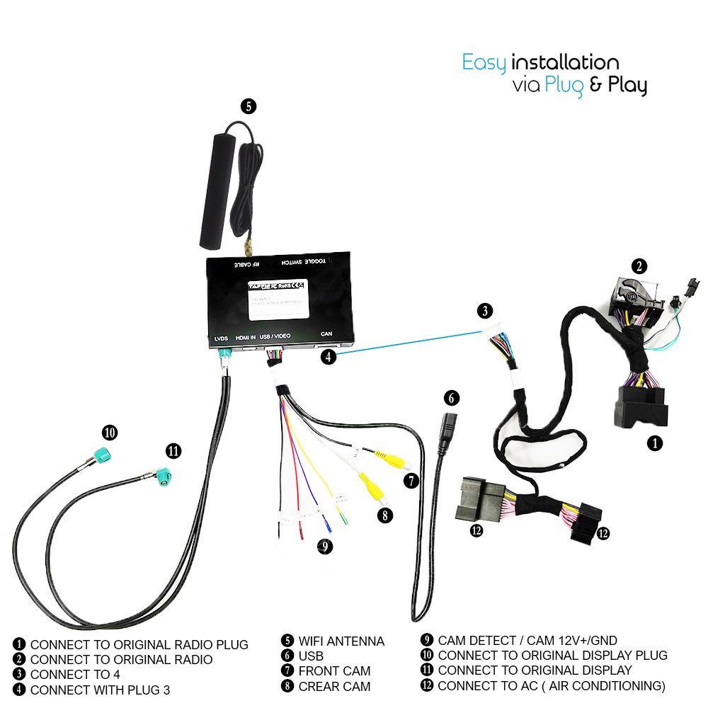 TAFFIO Für Audi A4 A5 Q5 S5 MMI 3G+ HIGH Wireless Carplay AndroidAuto USB Einbau-Navigationsgerät
