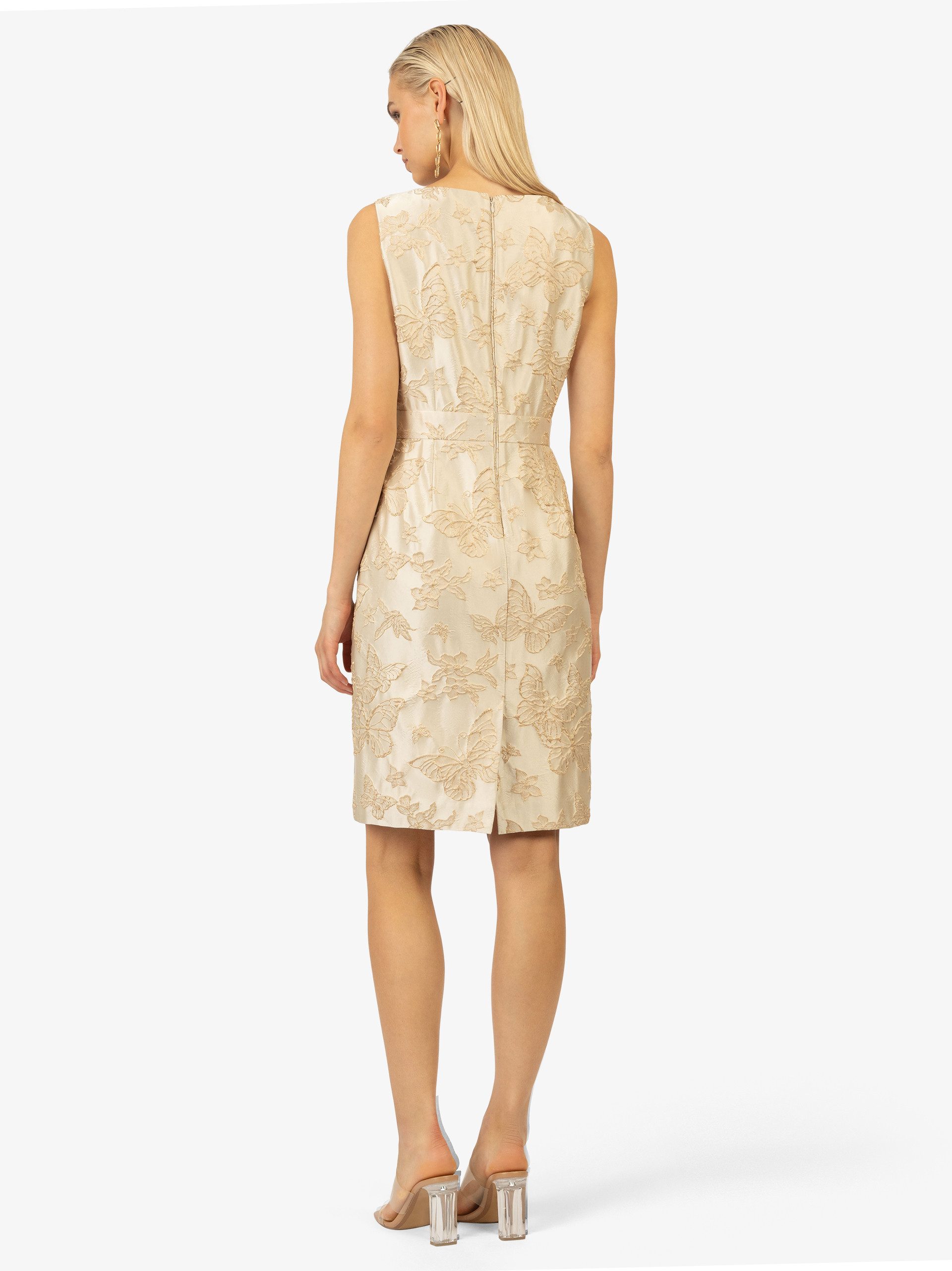 Kraimod Cocktailkleid elegantes Jacquard-Design mit V-Ausschnitt
