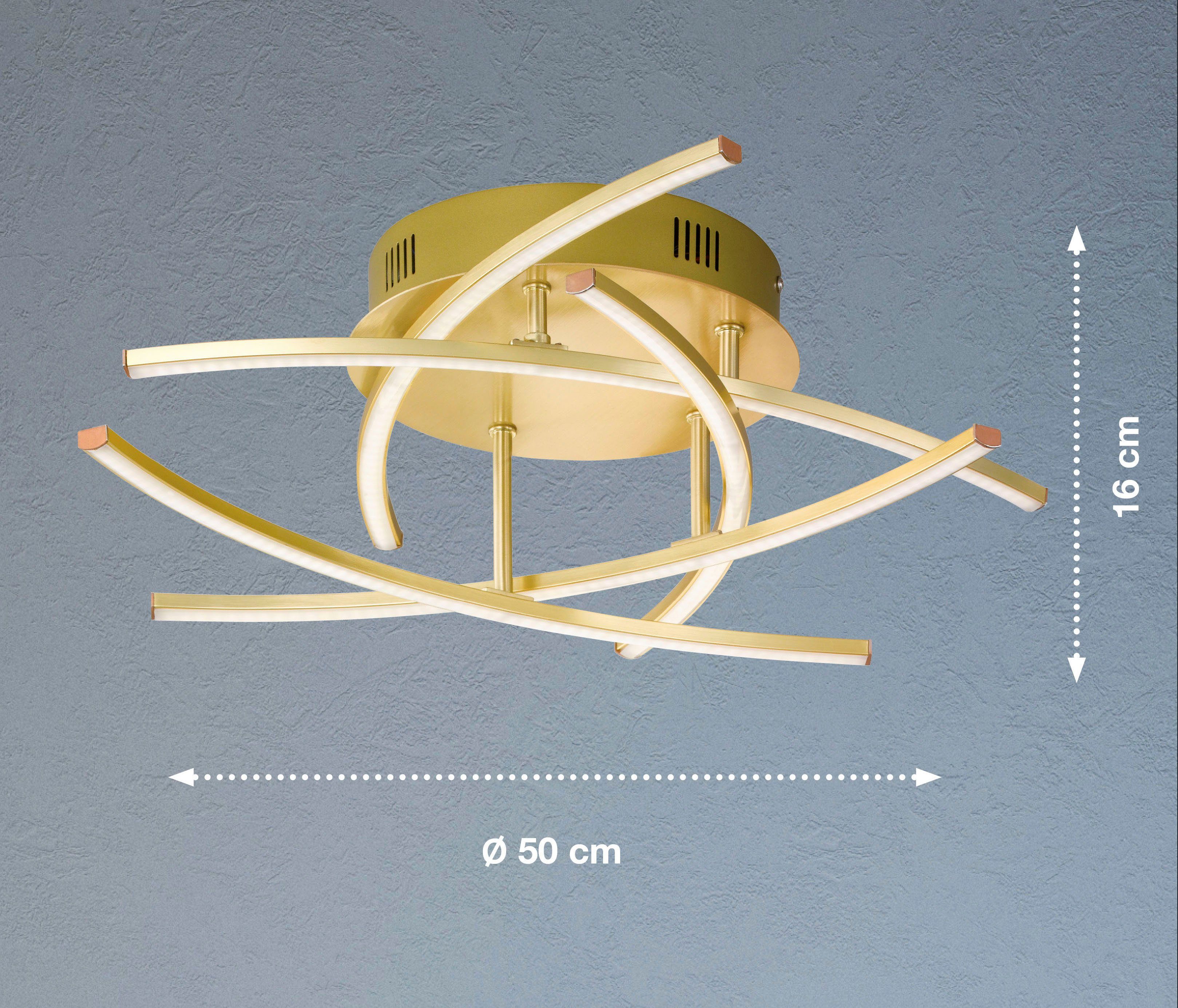 FISCHER & zwischen Dimmfunktion, LED Tunable Neutralweiß, Farbtemperaturen Cross integriert, Deckenleuchte Warmweiß, 2700K+4000K HONSEL White TW, fest LED Technologie