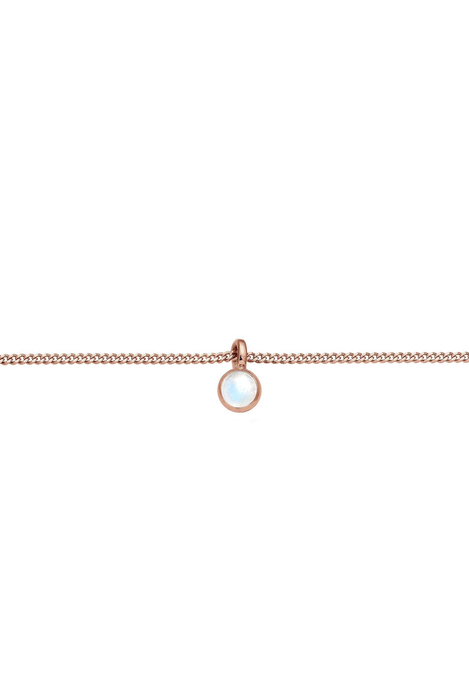 Elli Collier Choker mit Anhänger Mondstein Rund 925 Silber günstig online kaufen