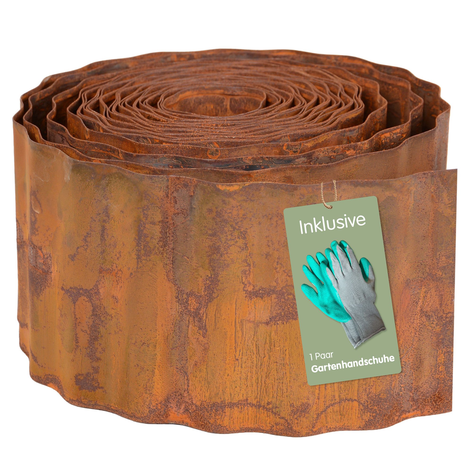 UNUS GARDEN Rasenkante UNUS Rasenkante aus welligem Cortenstahl in verschiedenen Größen, Rasenkante aus Cortenstahl 10 m x 14 cm flexible Beetumrandung