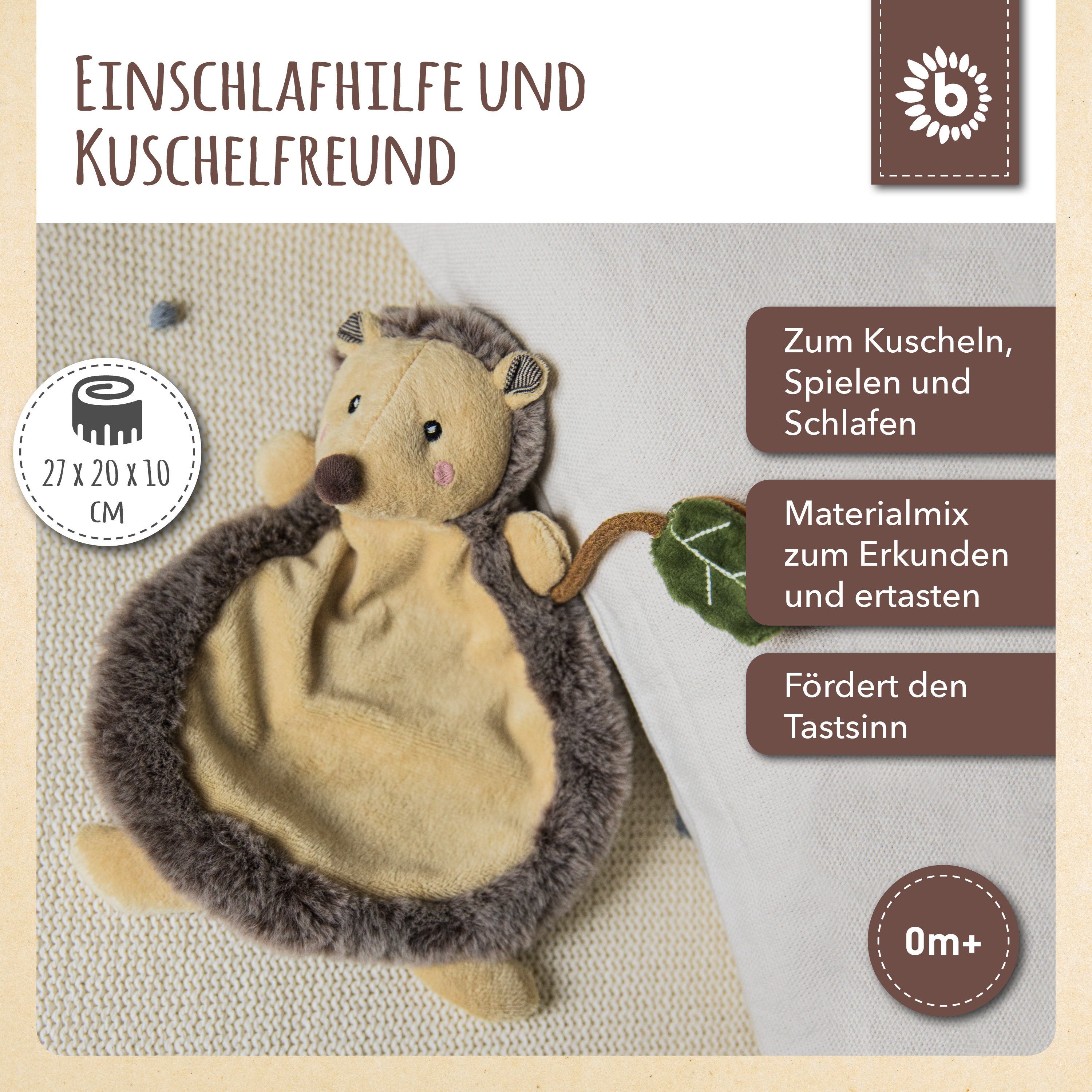 BIECO Schnuffeltuch Bieco Schmusetuch Igel ab 0m+ ca. 27 cm Schnuffeltuch Baby
