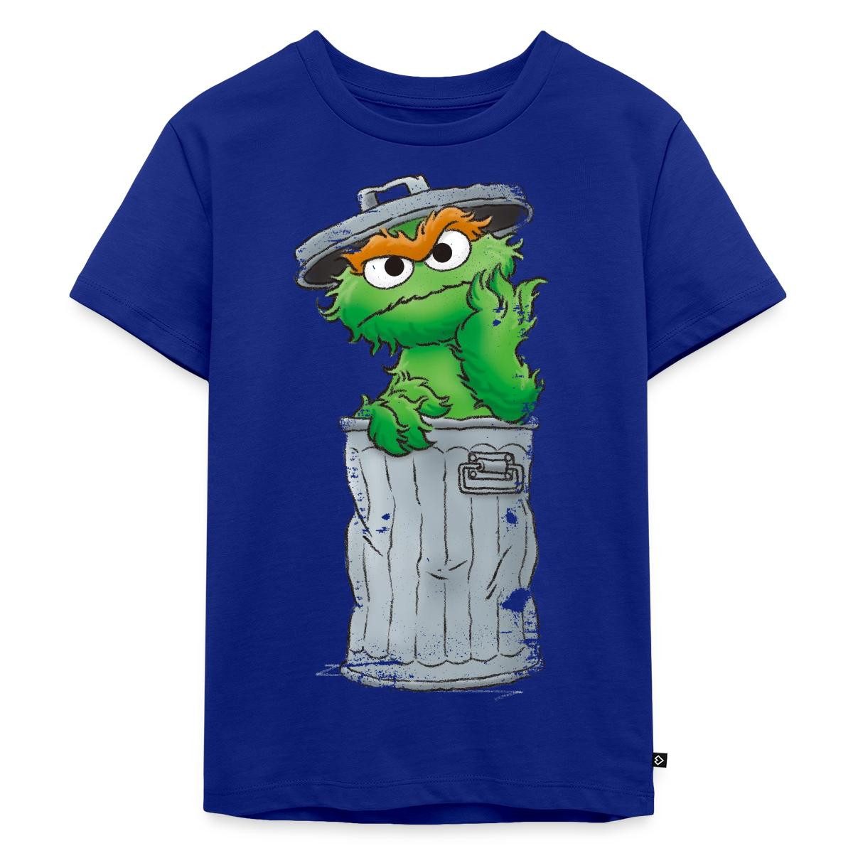 T-Shirt Sesamstraße Oscar Mülltonne Kinder Premium T-Shirt