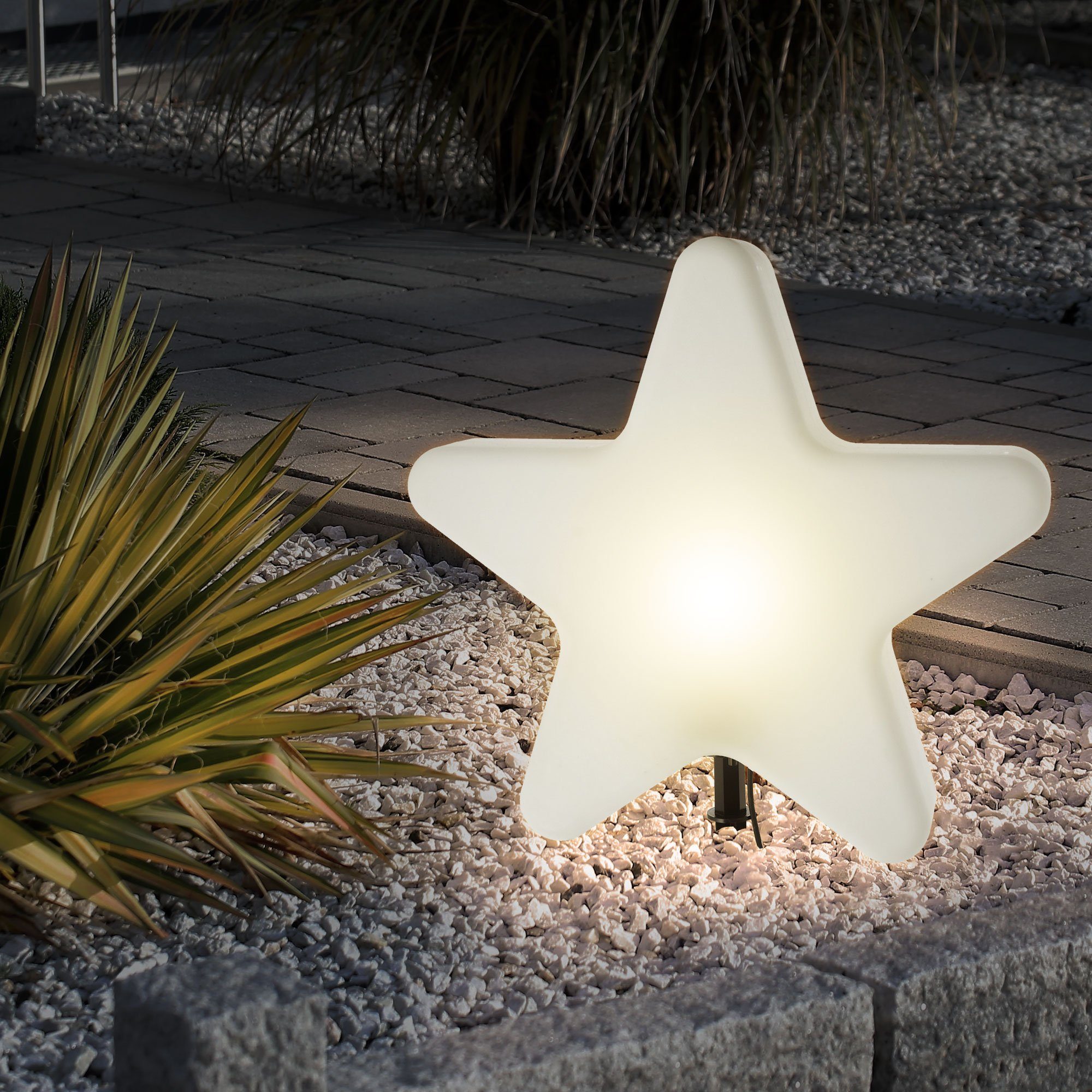 CEPEWA LED Dekolicht Sternlampe XXL Outdoor mit Steckfuß 75cm Stern Leuchte Erdspieß – Bild 3 von 5