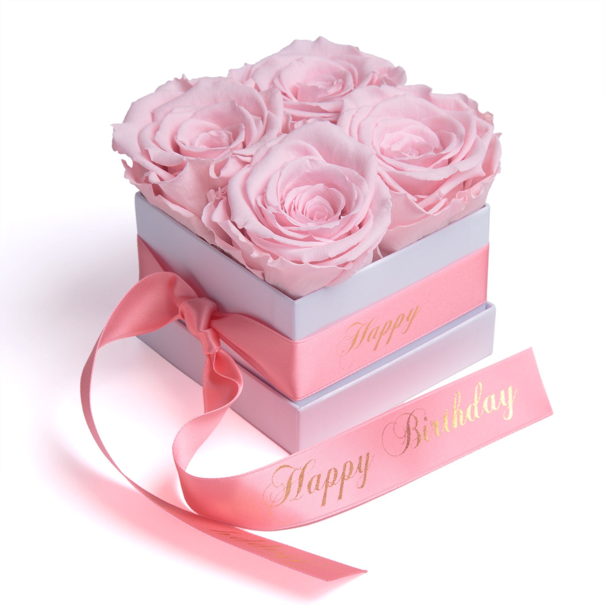 Heidelberg, für rosa Geburtstag ROSEMARIE Birthday cm, SCHULZ Höhe echte haltbar 3 Rosenbox Frauen Rosen Jahre Geschenk Kunstblume Infinity Rose, 8.5 Happy