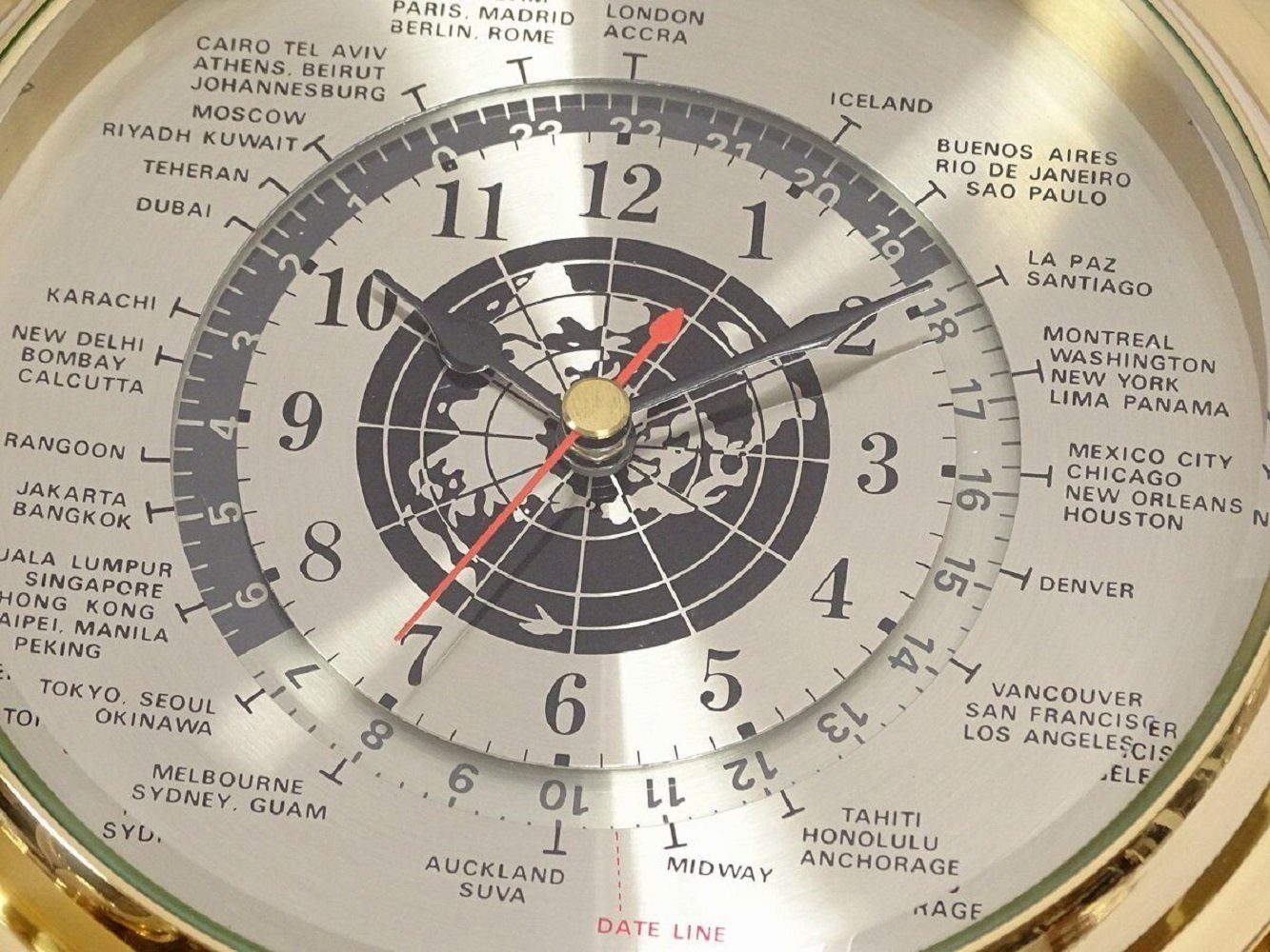 Linoows Uhr 22 Schiffsuhr Bullaugen Weltzeituhr, cm Wanduhr