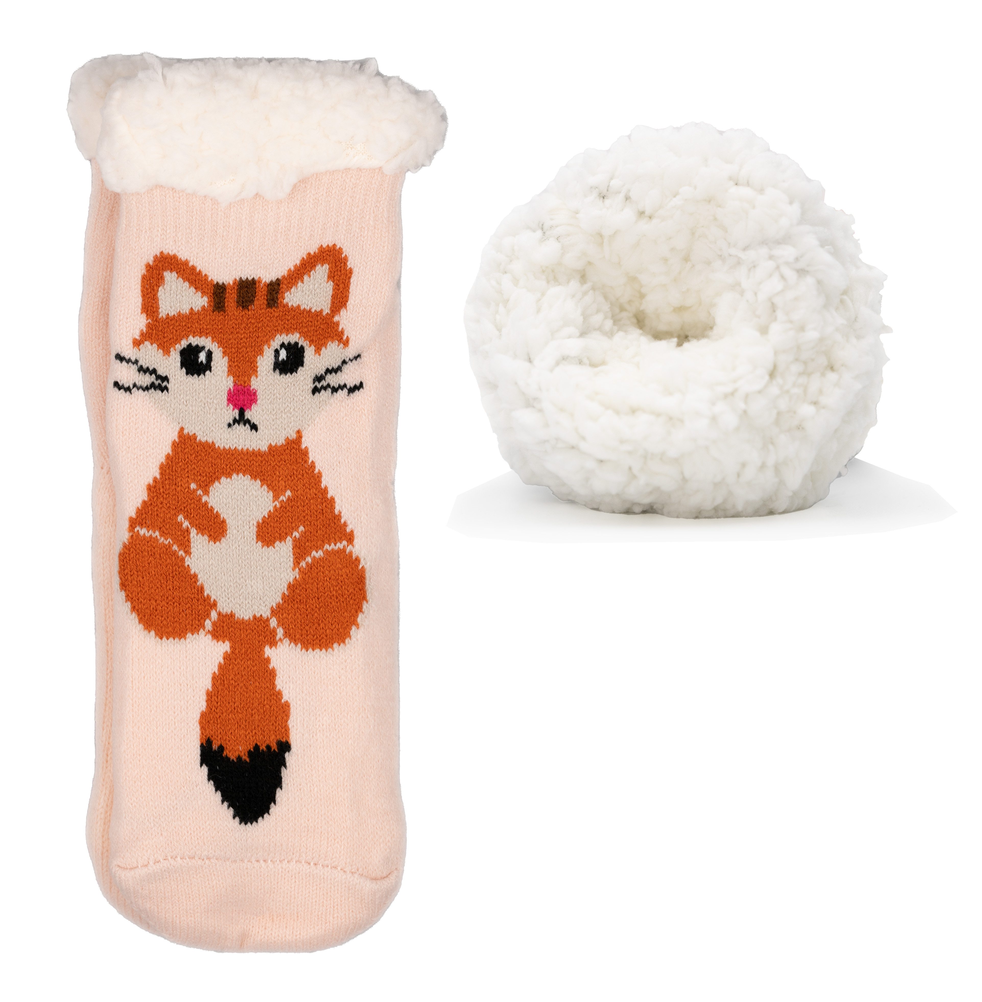 Frostfighter Haussocken Kinder / Mädchen Hüttensocken mit ABS Stoppersohle (1-Paar) Hüttenschuhe, Wolkenfutter, dicke warme gefütterte Socken Gr.30-35