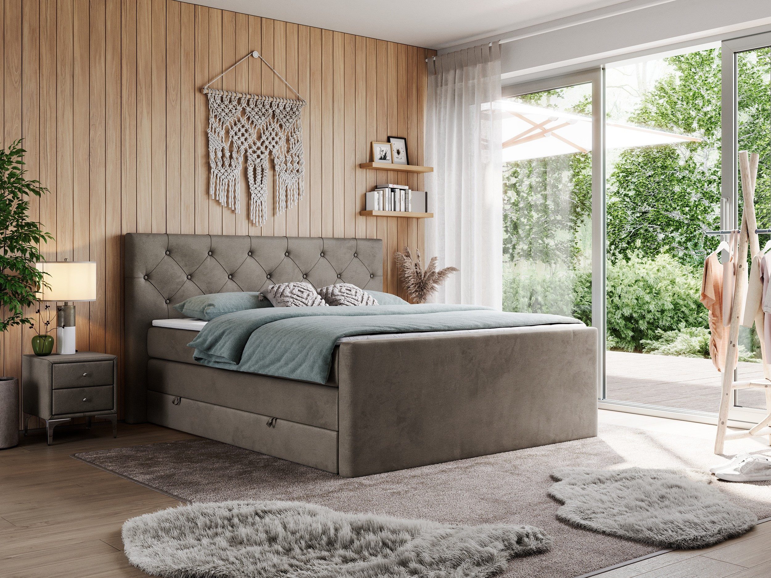 MKS MÖBEL Boxspringbett KING VELEN (T30-Schaum, Topper T25, Bonell-Federn), günstig online kaufen