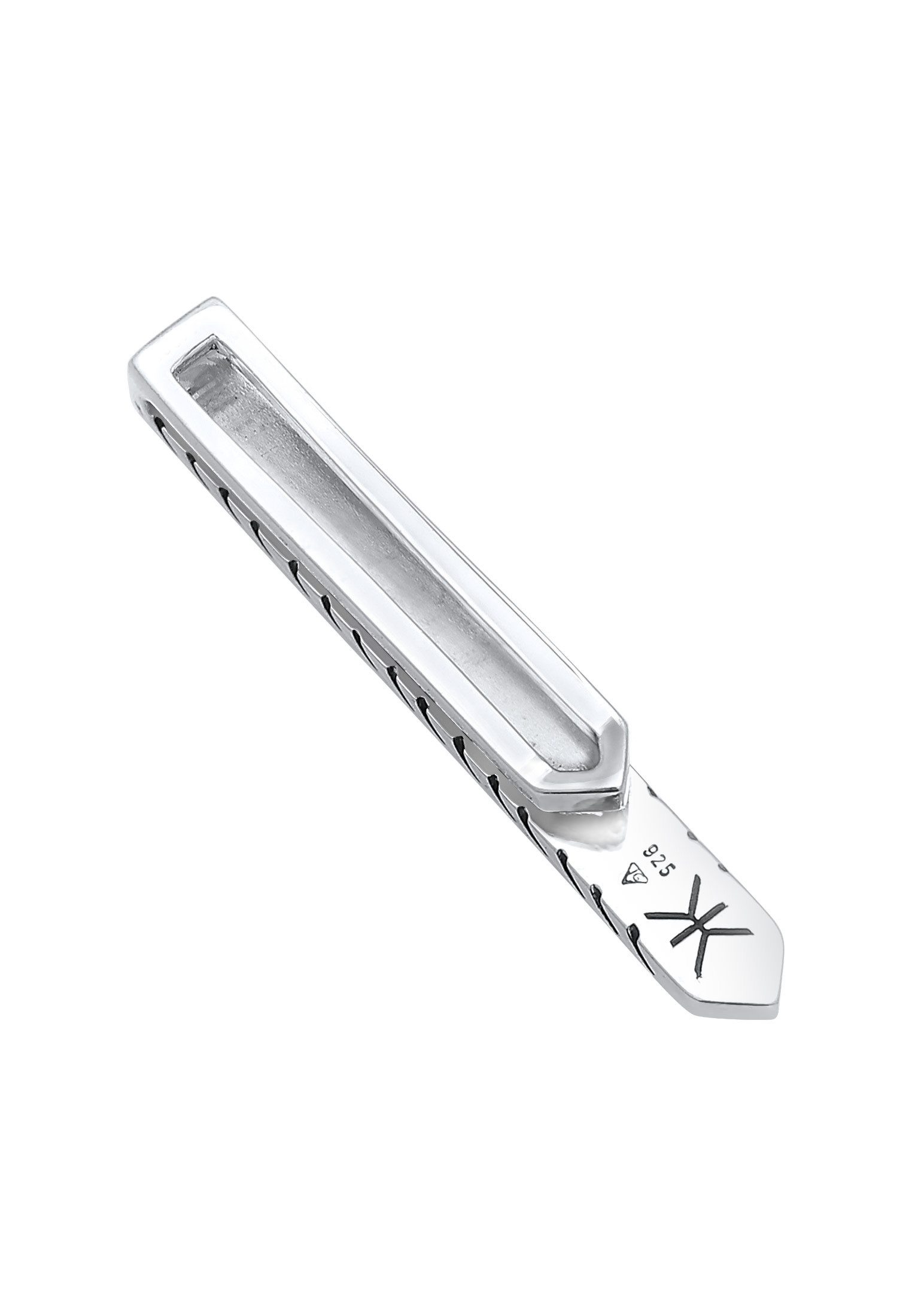 Kuzzoi Krawattennadel V-Linie Oxidiert Zeitlos Business 925 Silber