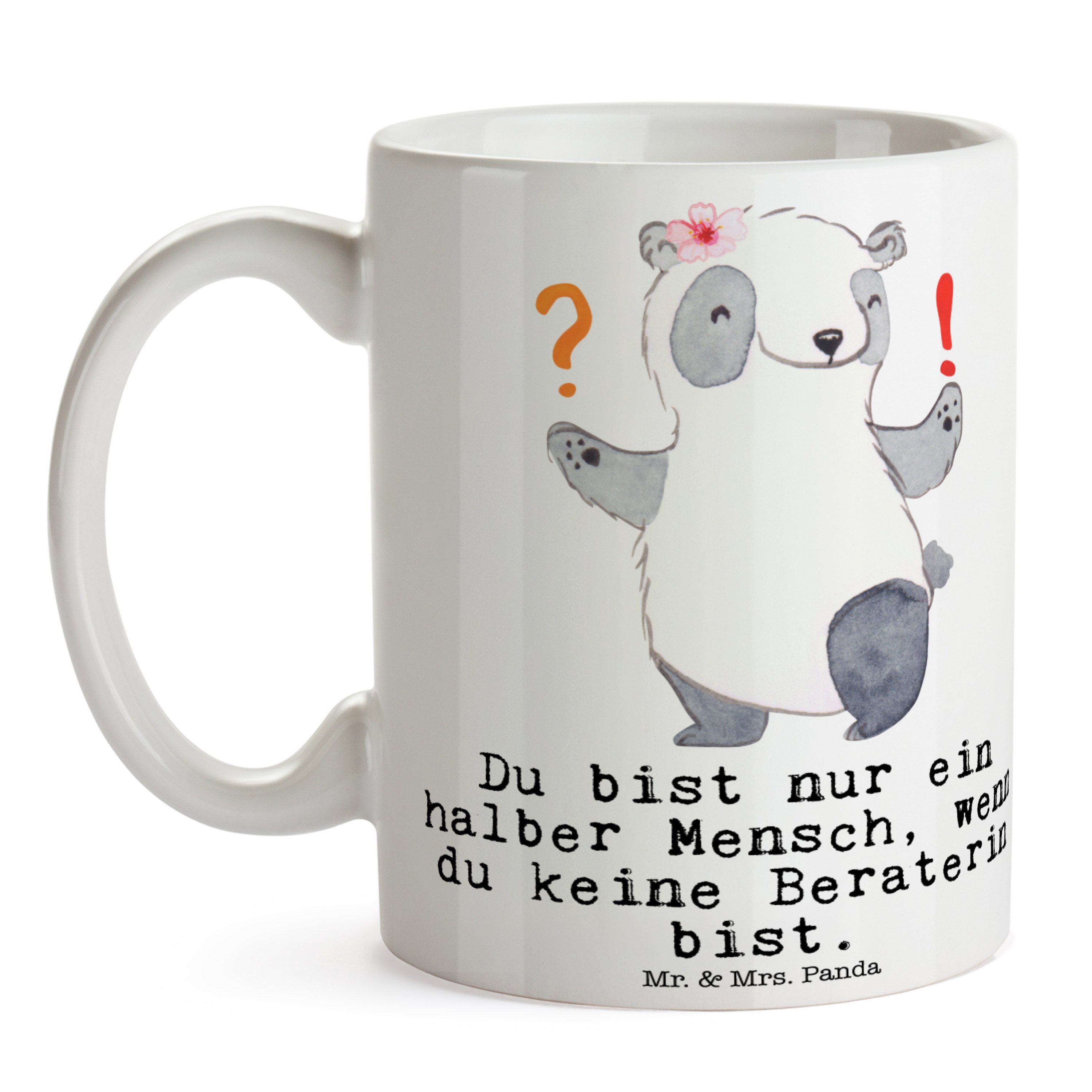 Mr. Beraterin Keramik Mrs. - Tasse, & Tasse Tasse, Herz Weiß mit Er, Panda Büro Abschied, - Geschenk,