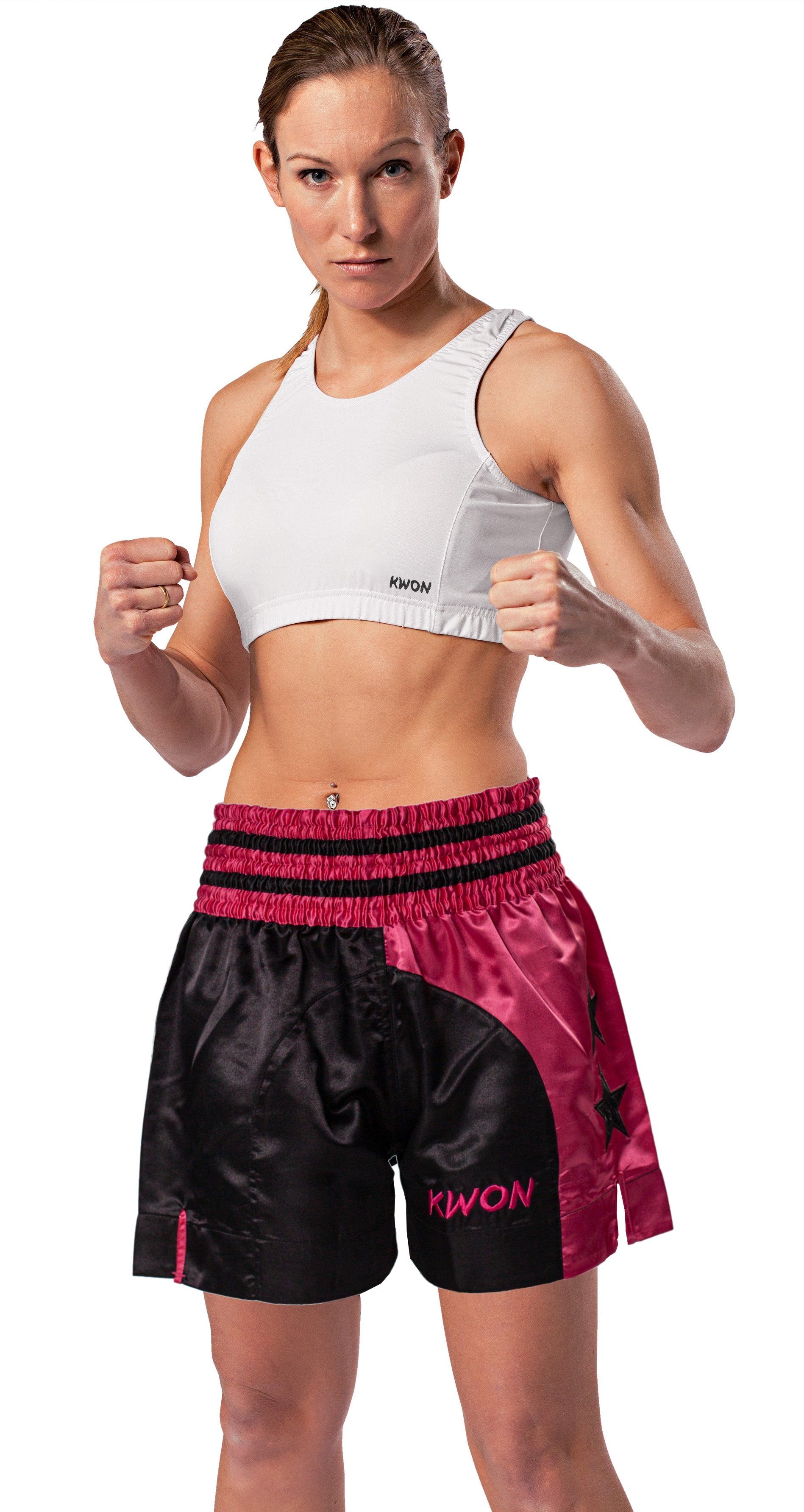 KWON Sporthose Thaiboxhose Damen Girl Muay Thai Shorts Kickboxen kurz magenta pink (Stück) Edler Look