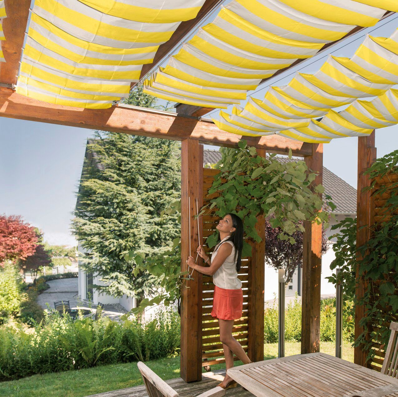 Windhager Sonnensegel, für Seilspannmarkise, inklusive Laufhaken, 4,2x1,4 m