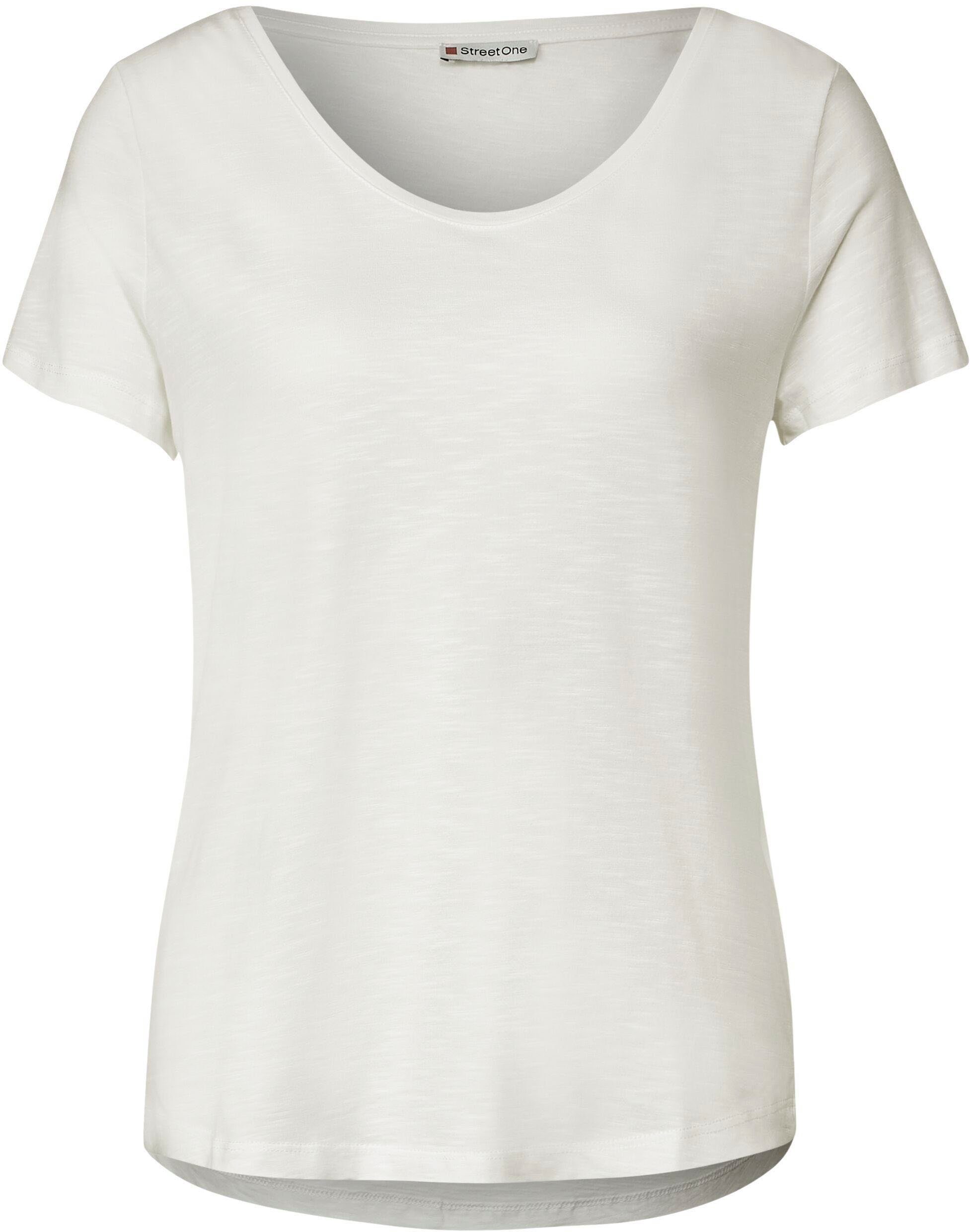 Rundhalsausschnitt STREET weiß Style ONE T-Shirt mit Gerda
