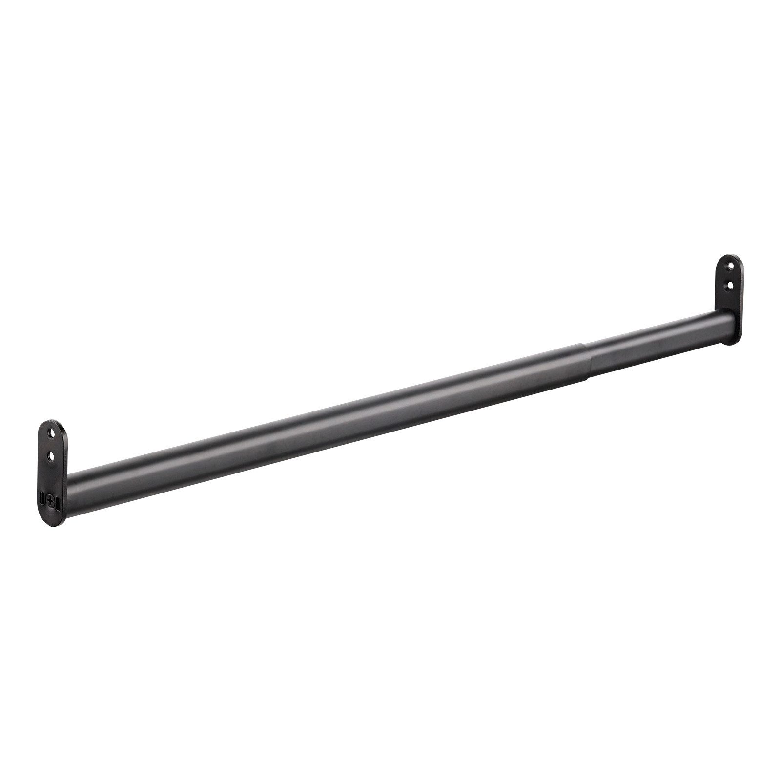 SO-TECH® Garderobenstange Schrankstange verstellbar oval 22 x 15 mm inkl. Stangenlager, (1 St), Teleskopschrankstange 40 - 60 cm, schwarz matt