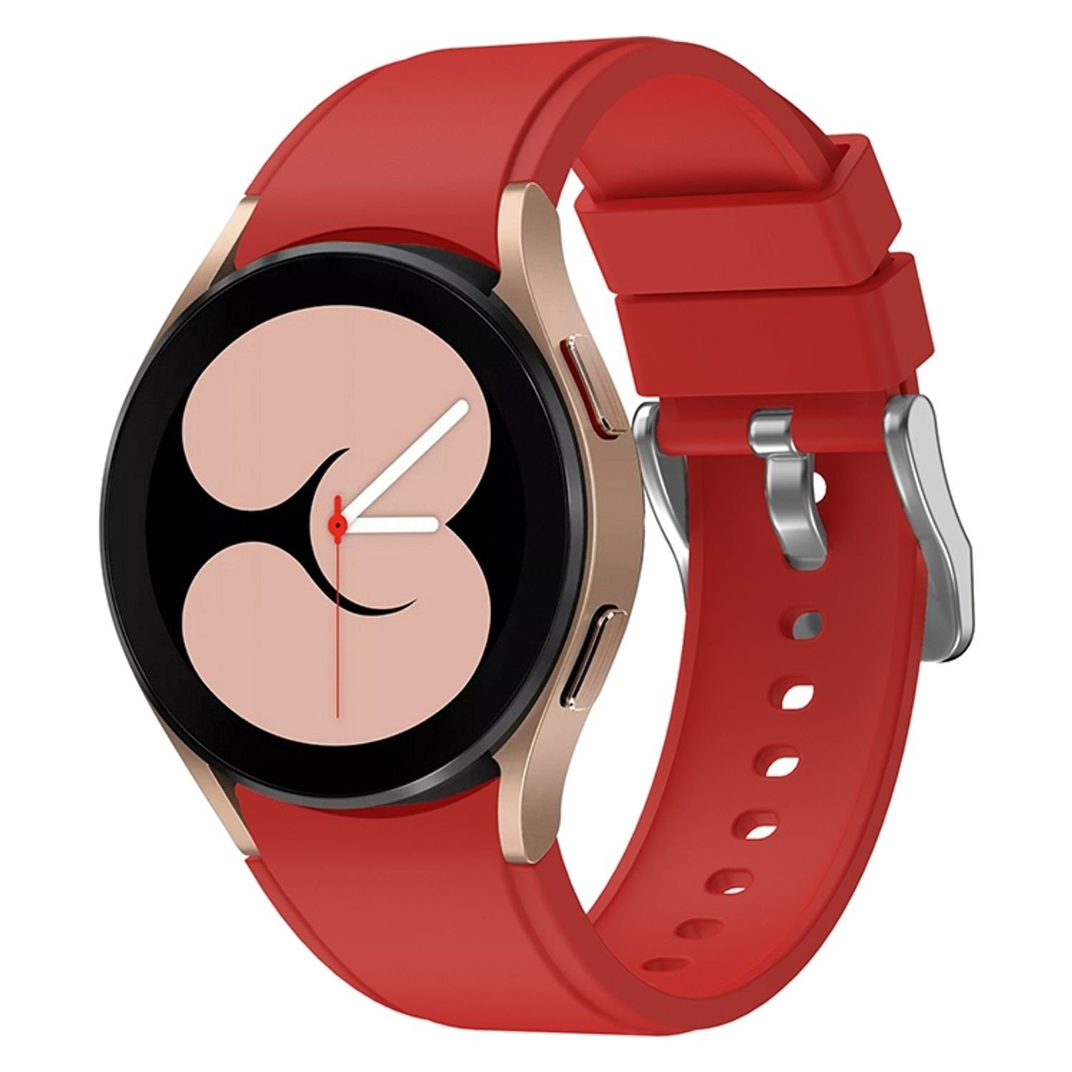 4 Galaxy 40mm Silikon Armband Samsung Samsung Smartwatch-Armband Smartwatch-Armband für 40mm, 4 Design Sport Ersatz Galaxy Watch Rot Watch König