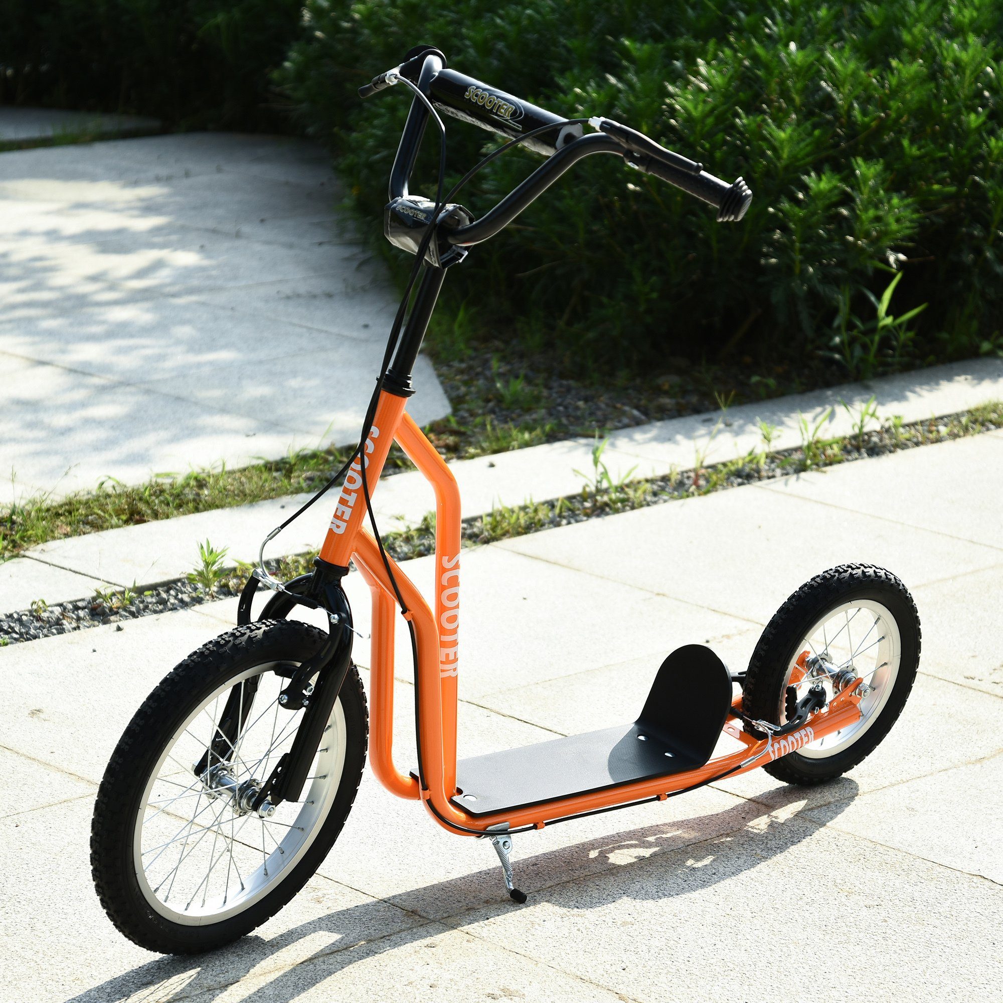 HOMCOM Scooter Kinderroller mit Handbremse orange