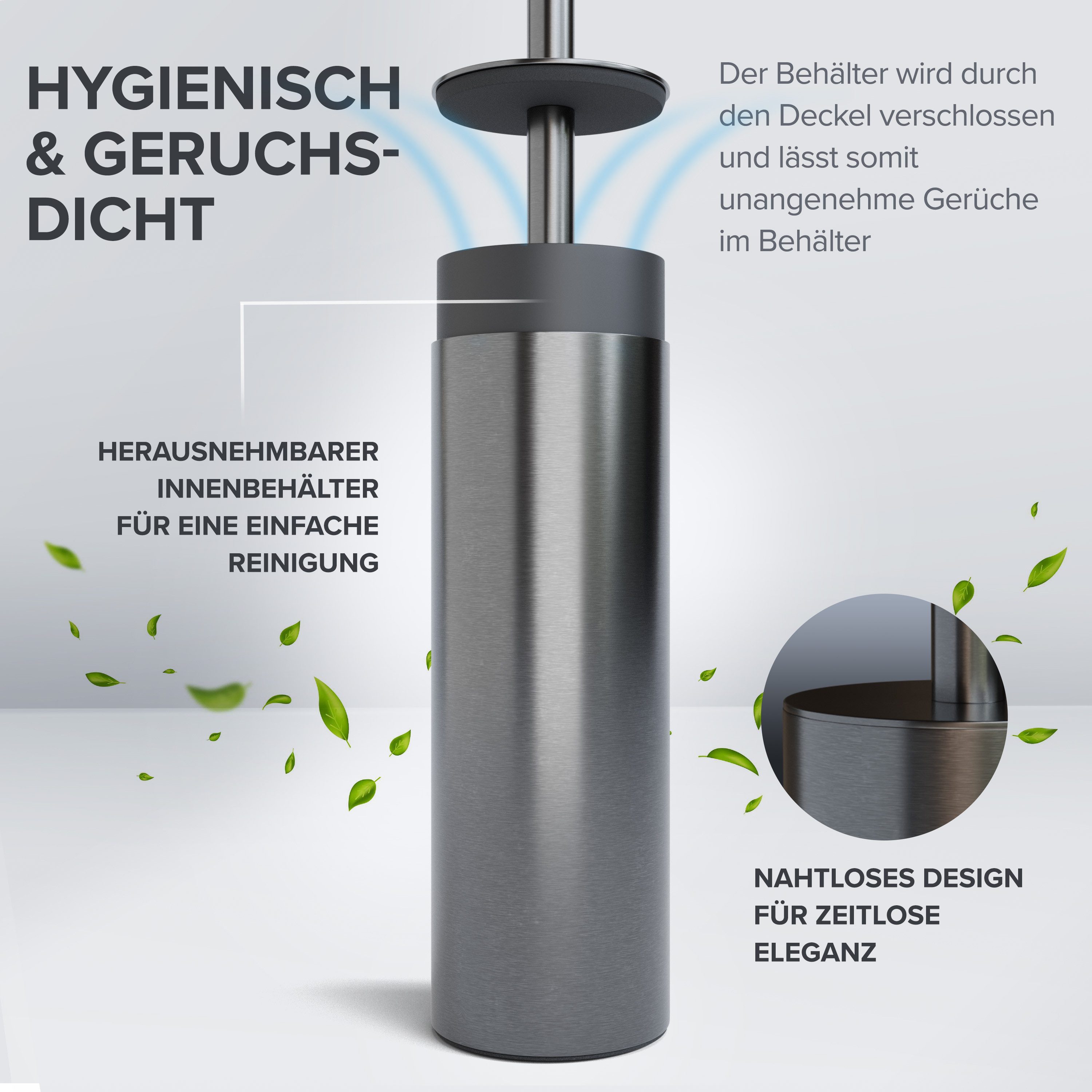 ovimar WC-Reinigungsbürste Loftet, (1-tlg), aus Edelstahl in Gunmetal zur