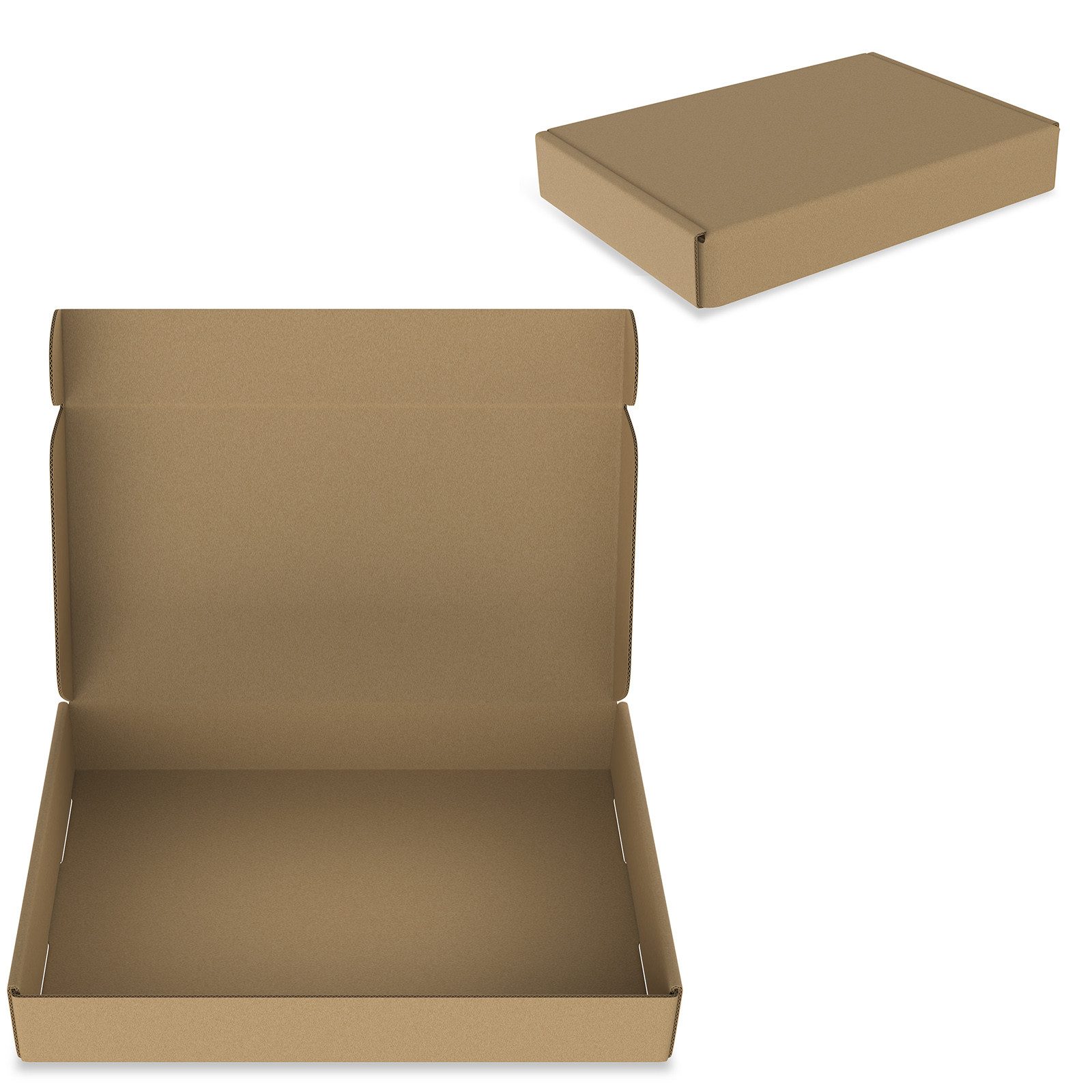 KK Verpackungen 25 Versandschachteln DIN A4 – 300x215x140mm, 1-wellig, Braun