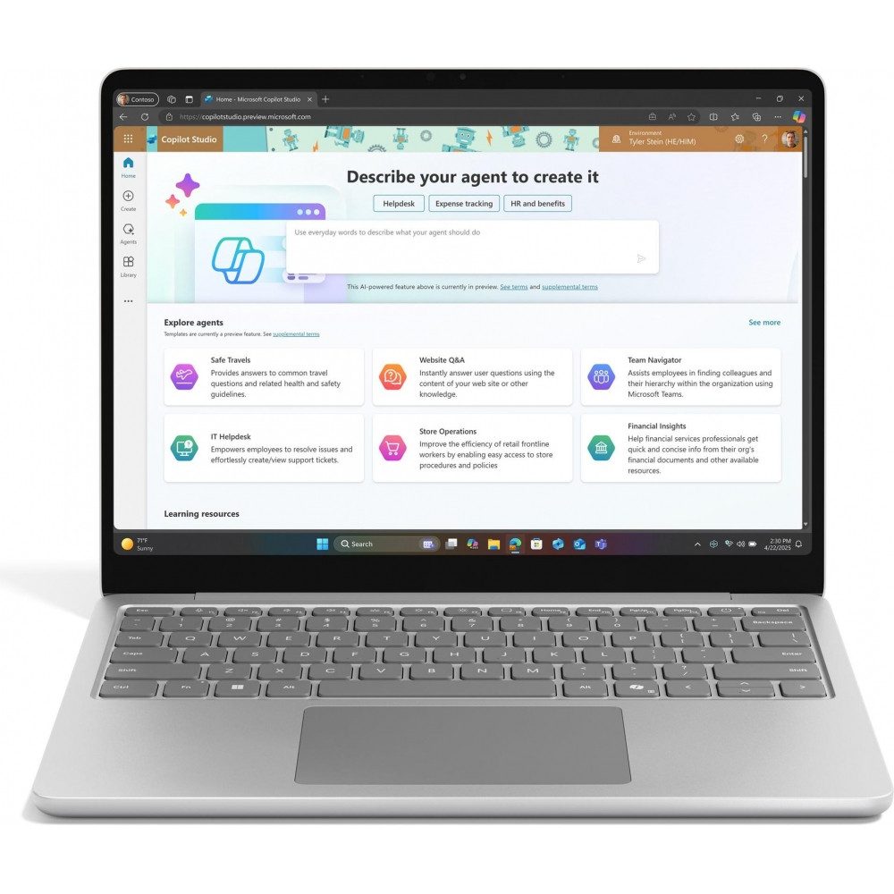 Microsoft EP2-31346 Surface Laptop Business Copilot+ PC Platin 13 Zoll Notebook
