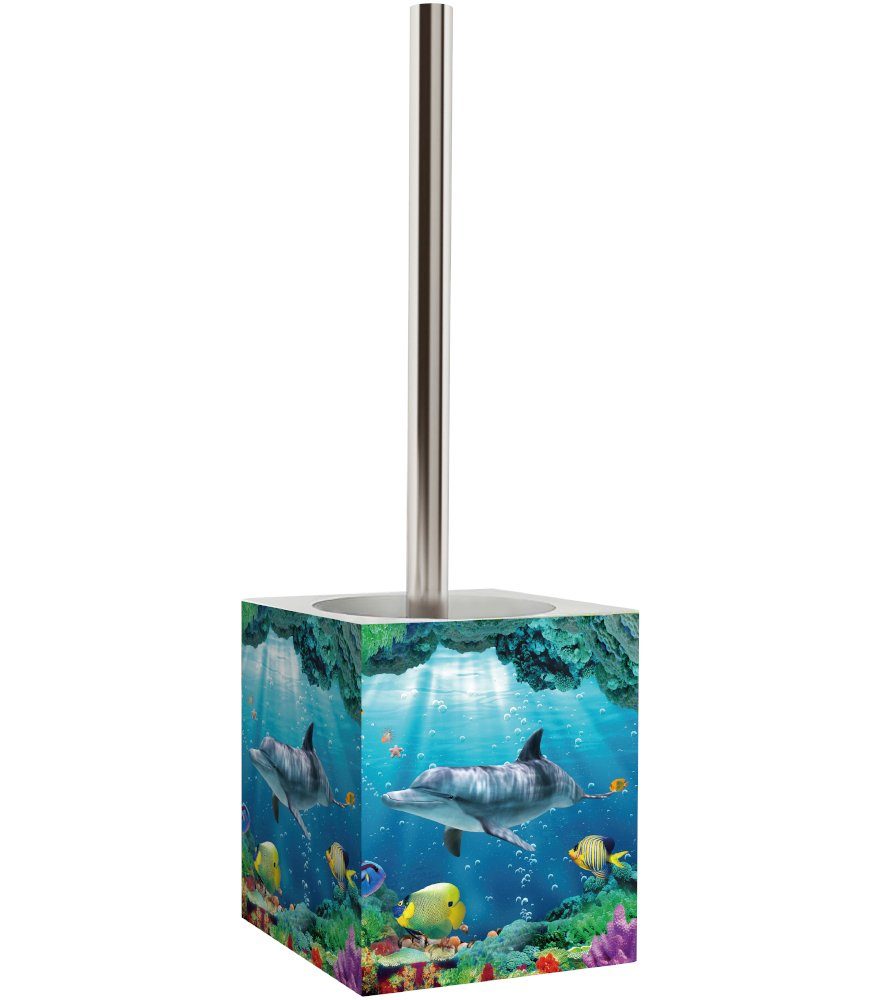 Sanilo WC-Reinigungsbürste Delphin Korallen, modern & stylish, WC-Bürste mit auswechselbarem Bürstenkopf