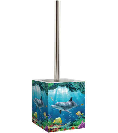 Sanilo WC-Reinigungsbürste Delphin Korallen, modern & stylish, WC-Bürste mit auswechselbarem Bürstenkopf