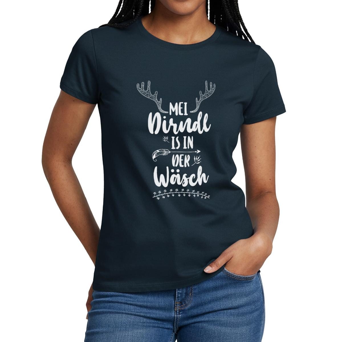 Spreadshirt T-Shirt Dirndl Ersatz, Mein Dirndl Ist In Der Wäsche Frauen T-Shirt (1-tlg) Slim Fit, fällt klein aus