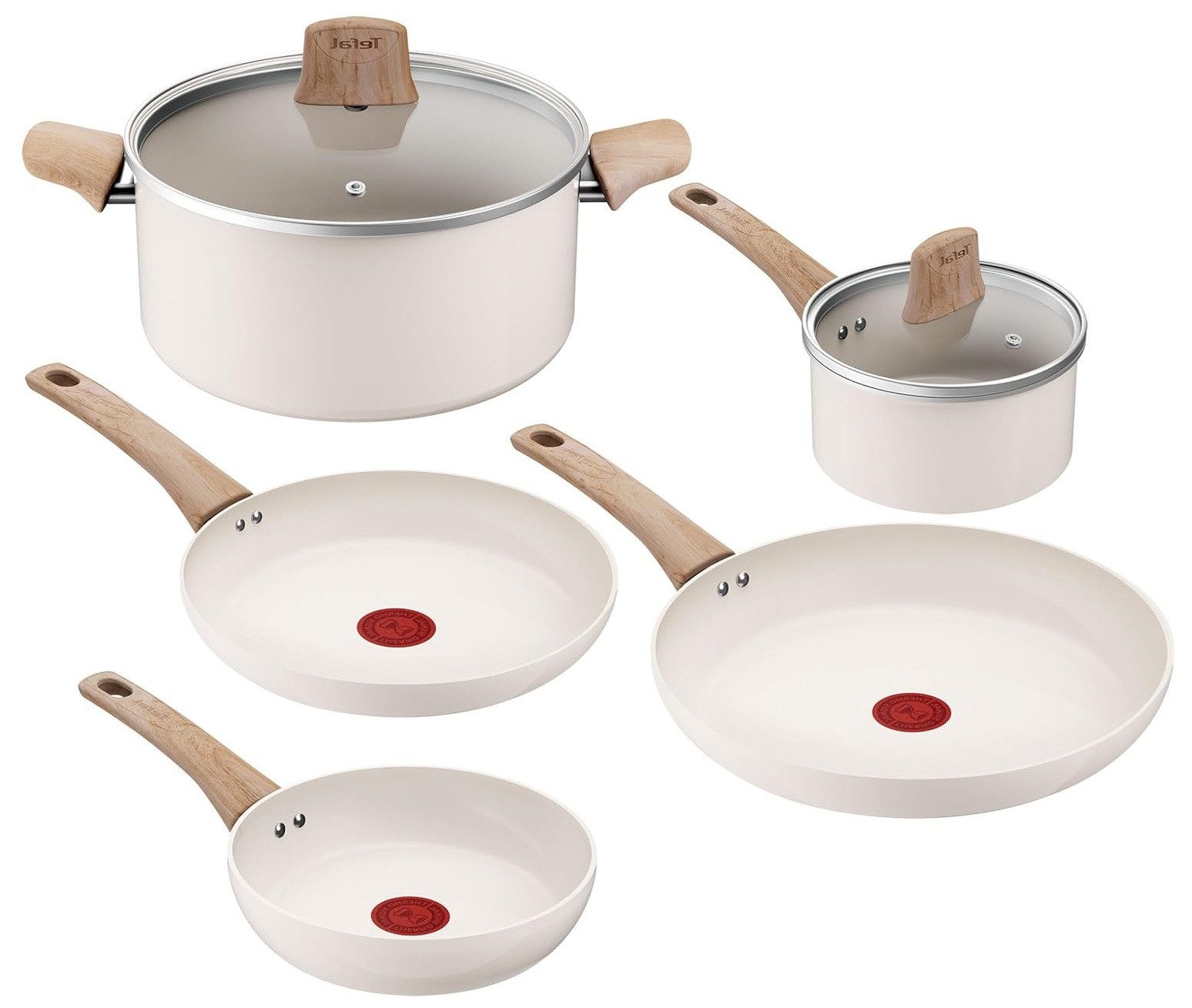 Tefal Topf-Set Tefal CERA BRIGHT ON 7tlg. Keramikset, (7-tlg)