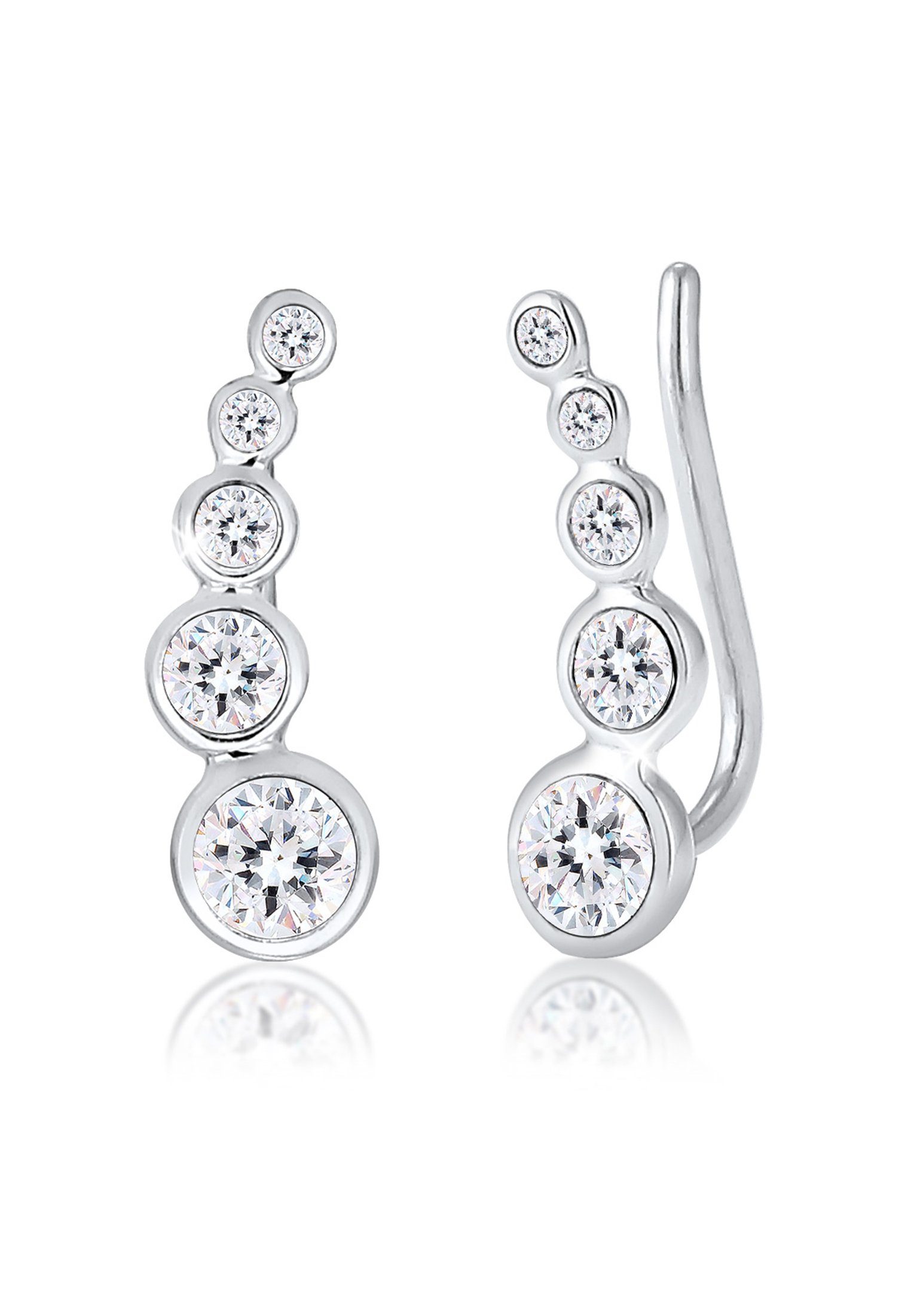 Elli Paar Ohrstecker Ohrklemme Earclimber, mit Kristallen von Swarovski®