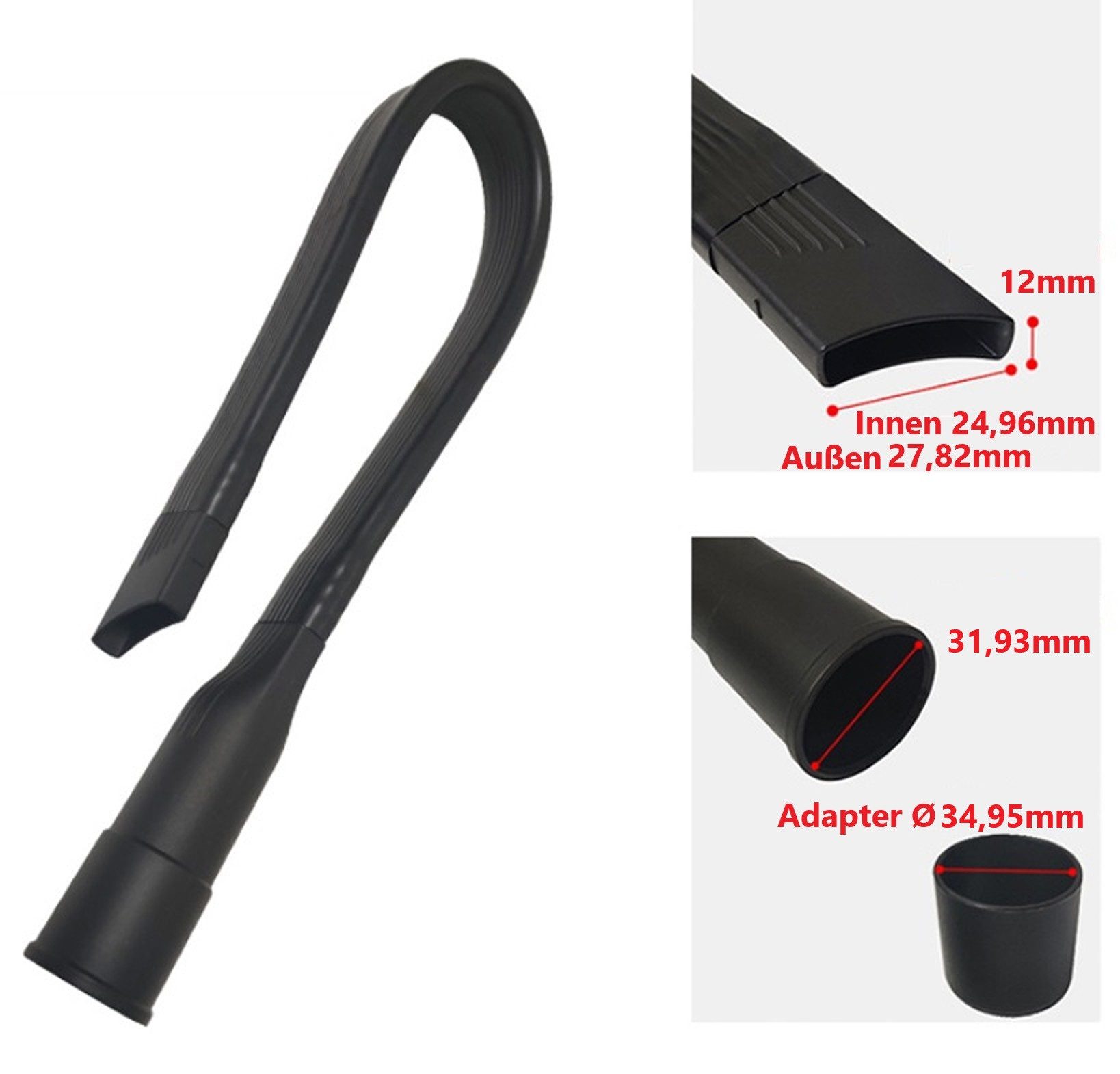 BAYLI lange Fugendüse Fugendüse extra lang 62cm flexibel mit integriertem Adapter für Staubs