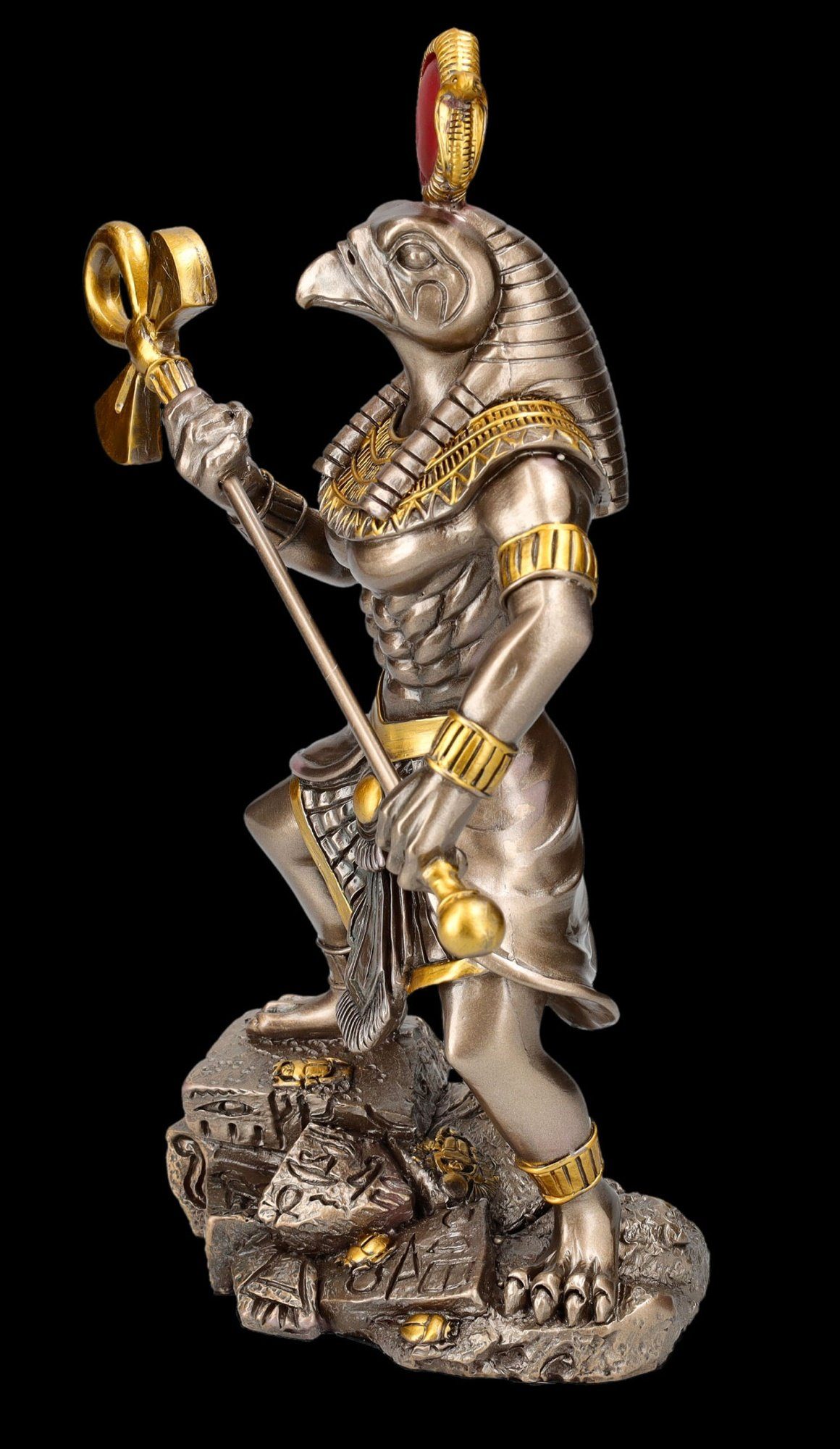 GmbH Götterfigur - Krieger Figuren - Shop ägyptischer Zepter Horus Dekofigur Figur Deko Gott mit
