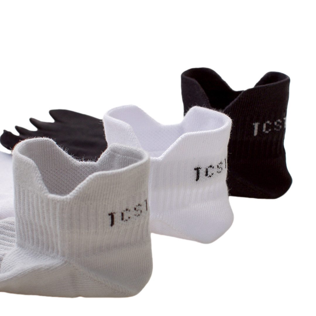 FOUORTUNATE-BEE Zehensocken Herren Fünf-Finger Socken, 3 Paar, Sport, Atmungsaktiv, 39-43 Sommer Fünf-Finger Socken für Herren, Kurzsocken, 39-43, Outdoor