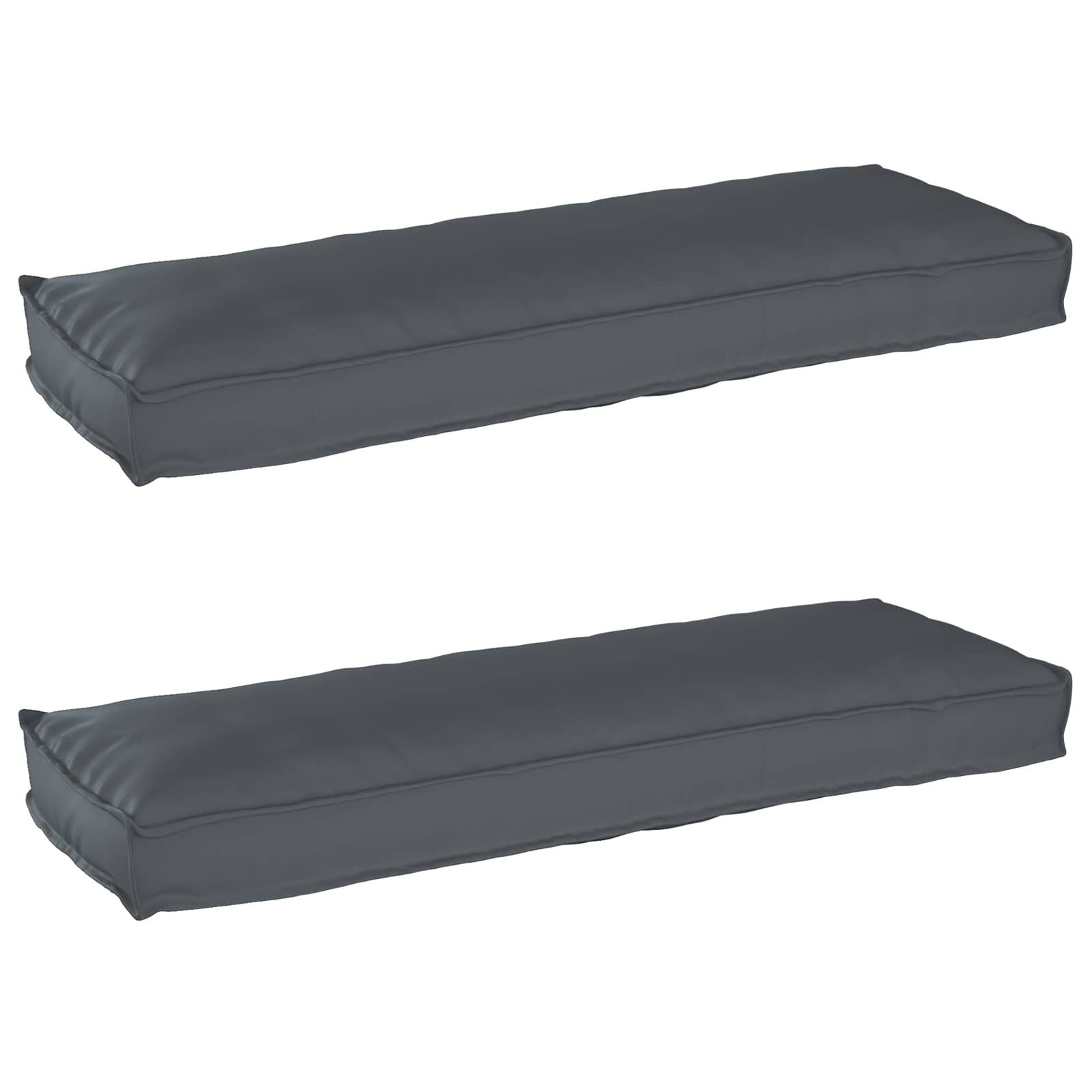 vidaXL Sitzauflage Palettenkissenset 2 Stk. Oxford-Stoff Anthrazit 120 x 40 x 8 cm, (2 St)