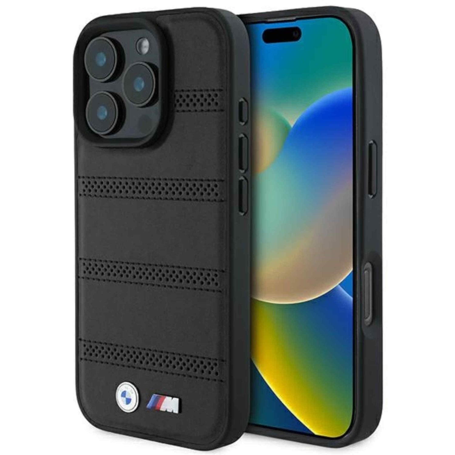 BMW Smartphone-Hülle BMW Apple iPhone 16 Pro Hardcase Perforated Stitched Line MagSafe