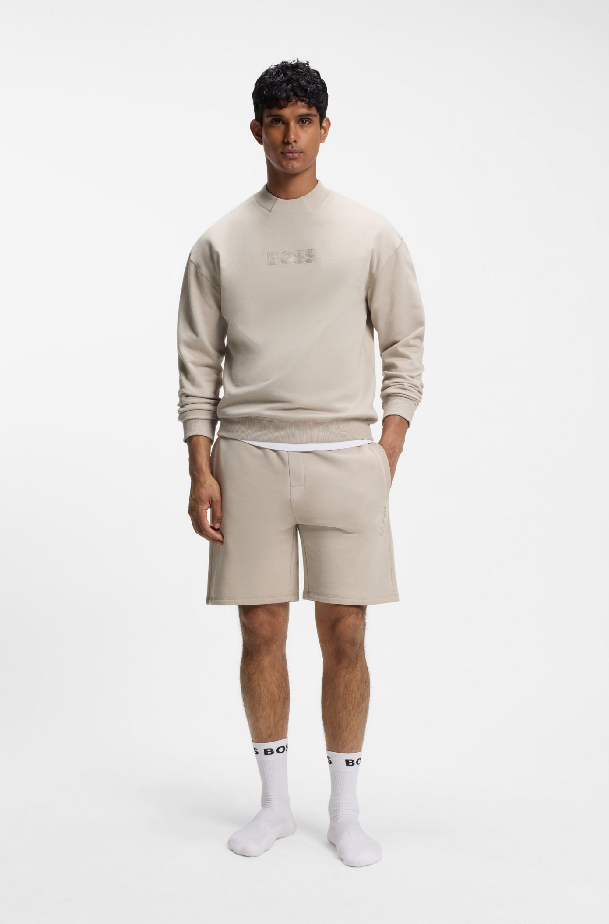 BOSS Sweatshirt Fashion im Relaxed Fit, gestickter Logoschriftzug