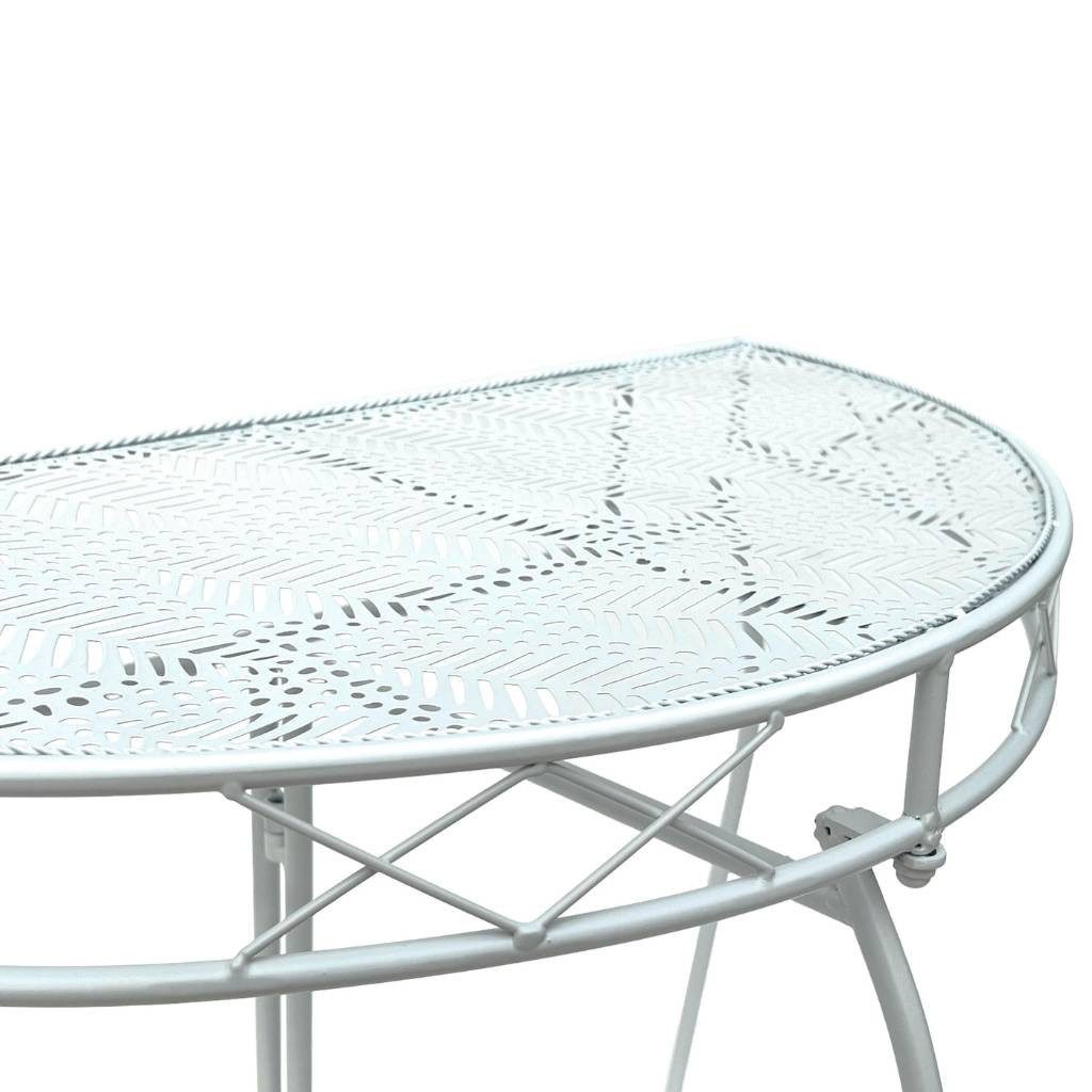 DanDiBo Konsolentisch Konsolentisch Wandtisch Weiss Beistelltisch Metall 75 cm Gartentisch