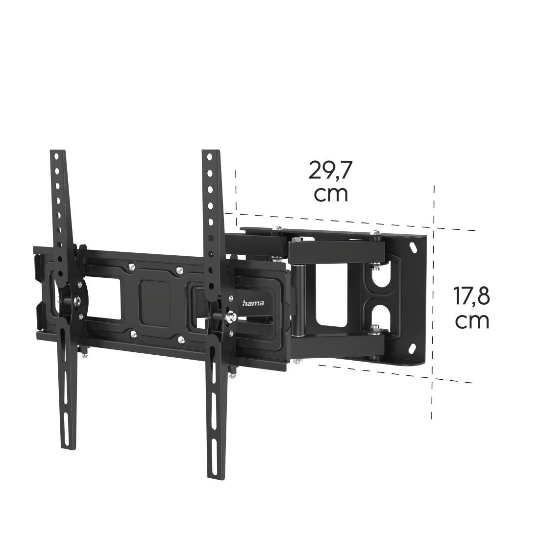 Hama TV-Wandhalterung TV-Wandhalterung vollbeweglich 32 bis 75 Zoll 55 65 75 bis 40 kg, (bis 75 Zoll, Schwenkbar 160 Grad, neigbar 15 Grad, ausziehbar)