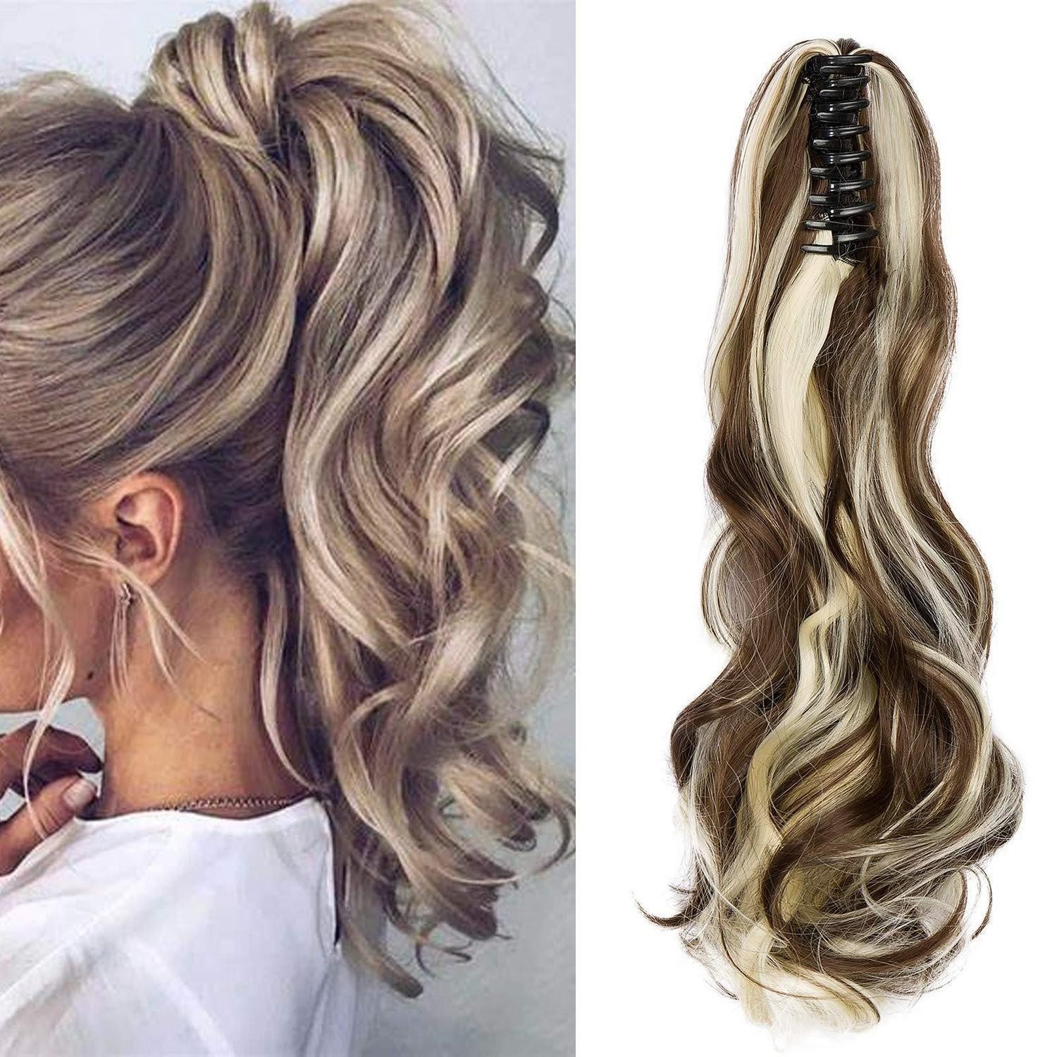 LuxusKollektion Kunsthaar-Extension Haar Extensions 45 cm 140g Chestnut Brown&Gebleichtes Blond