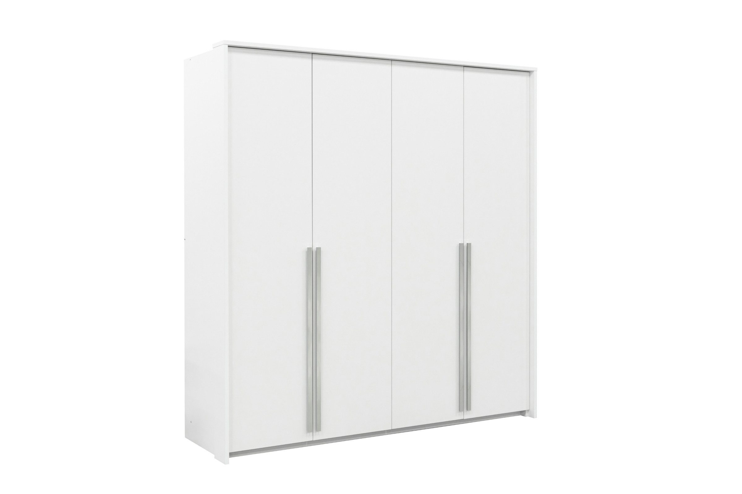 Deine Möbel 24 Kleiderschrank GENEVE 210 cm breit Drehtürenschrank (Set, 1-St., 4-türig Sandbeige Beige Dunklegrün Weiß Matt) ideal für Schlafzimmer Flur