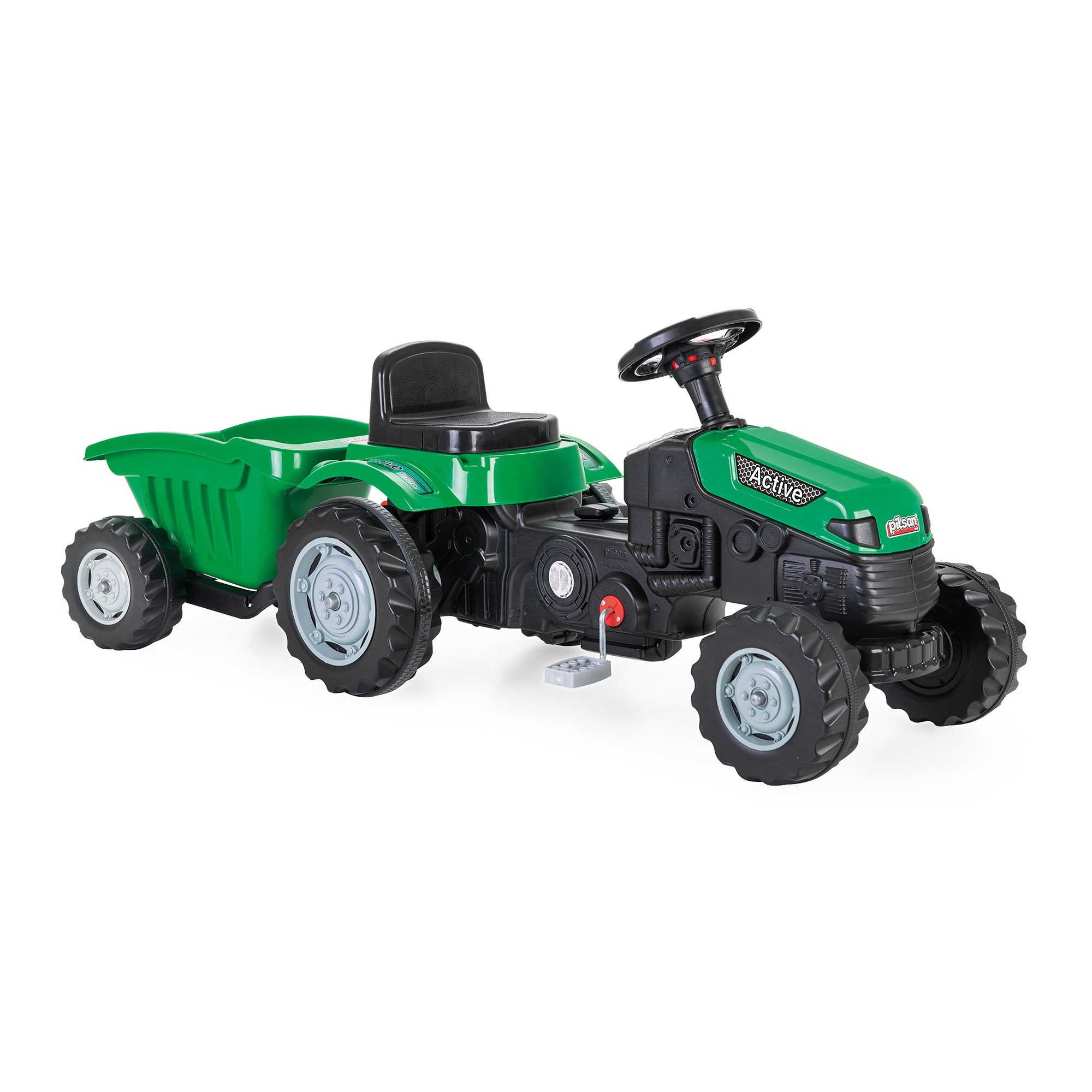 Lemodo Trettraktor Kindertraktor mit Anhänger, Trettraktor ab 3 Jahre