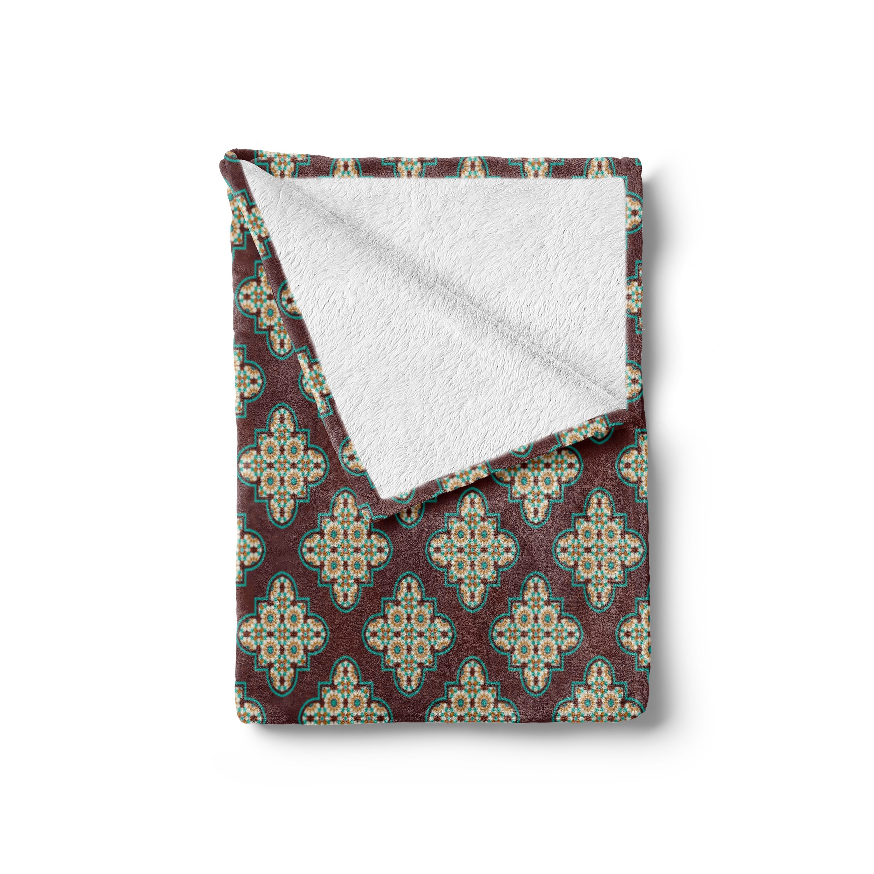 Wohndecke Gemütlicher Plüsch für den Innen- und Außenbereich, Abakuhaus, Quatrefoil Vintage Tile